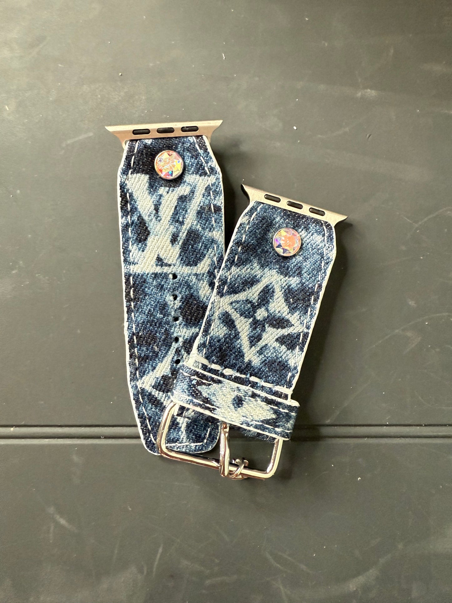OTD-ALPHA-Authentic Upcycled LV Blue Denim Splash Party