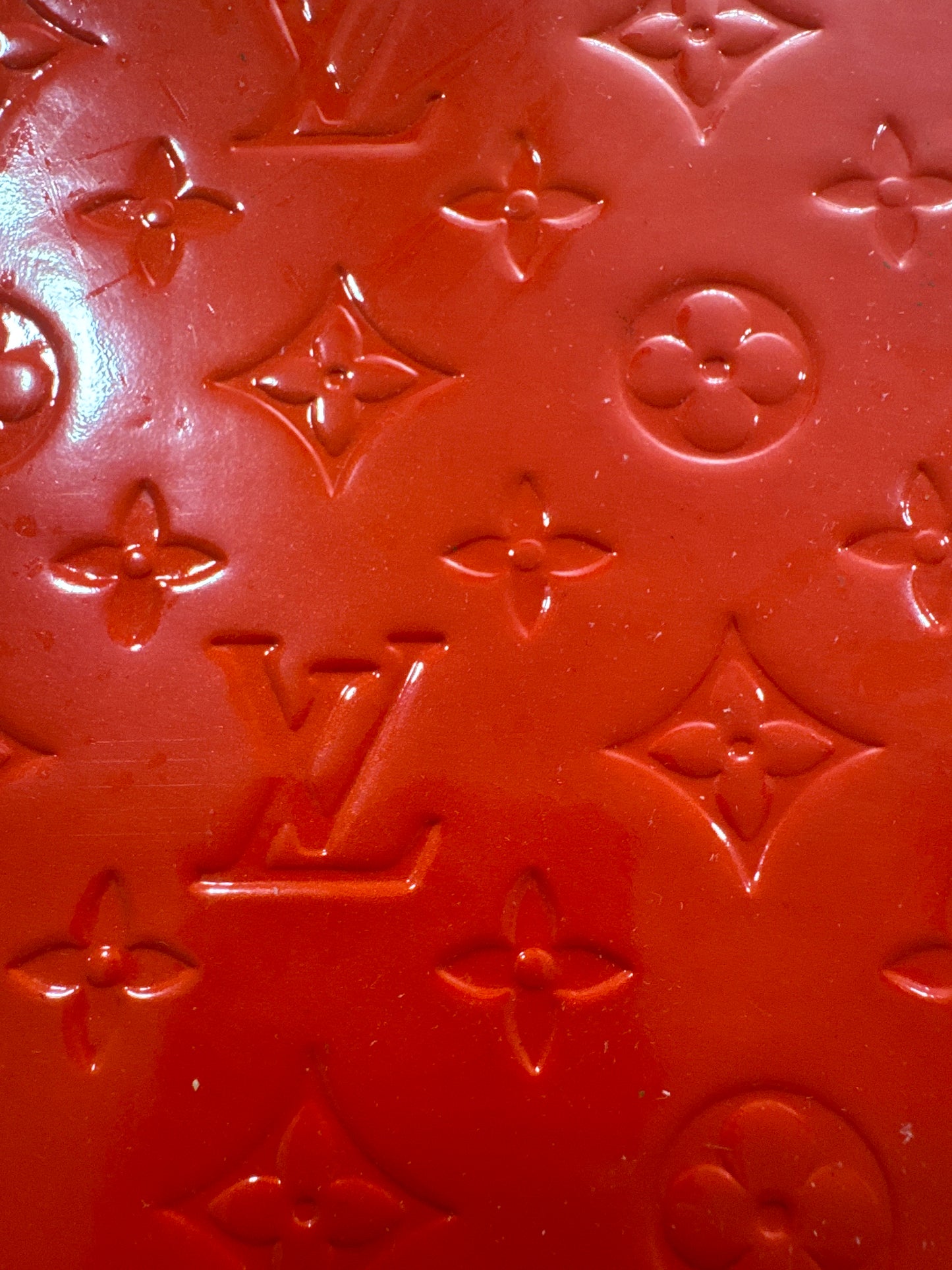 Authentic Upcycled LV Red Vernis