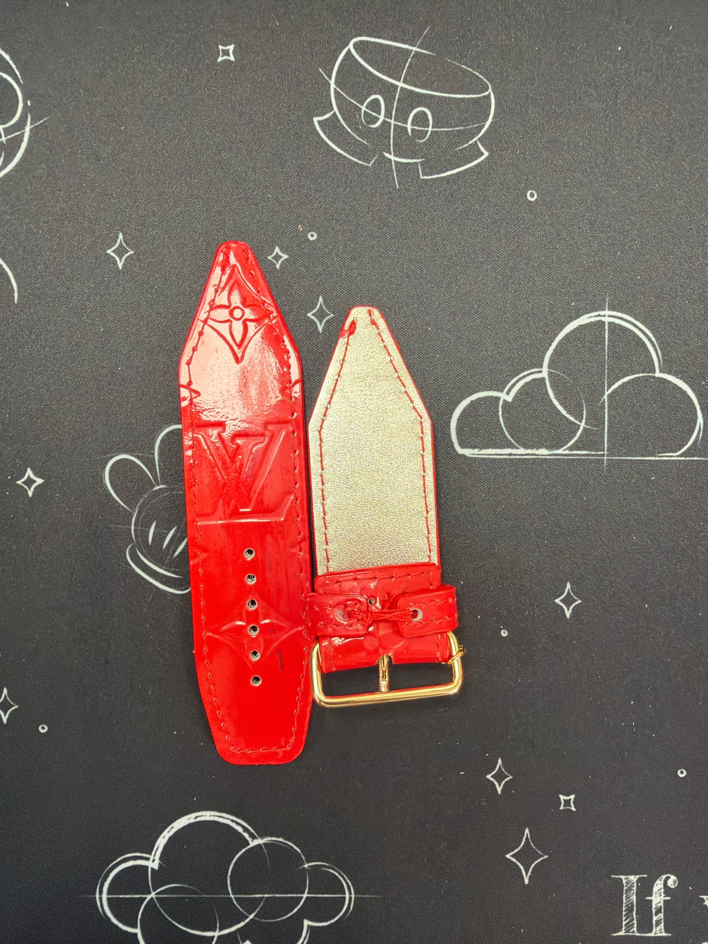 Blemished-OTD-Authentic Upcycled Grenadine LV Vernis-Beta Sized
