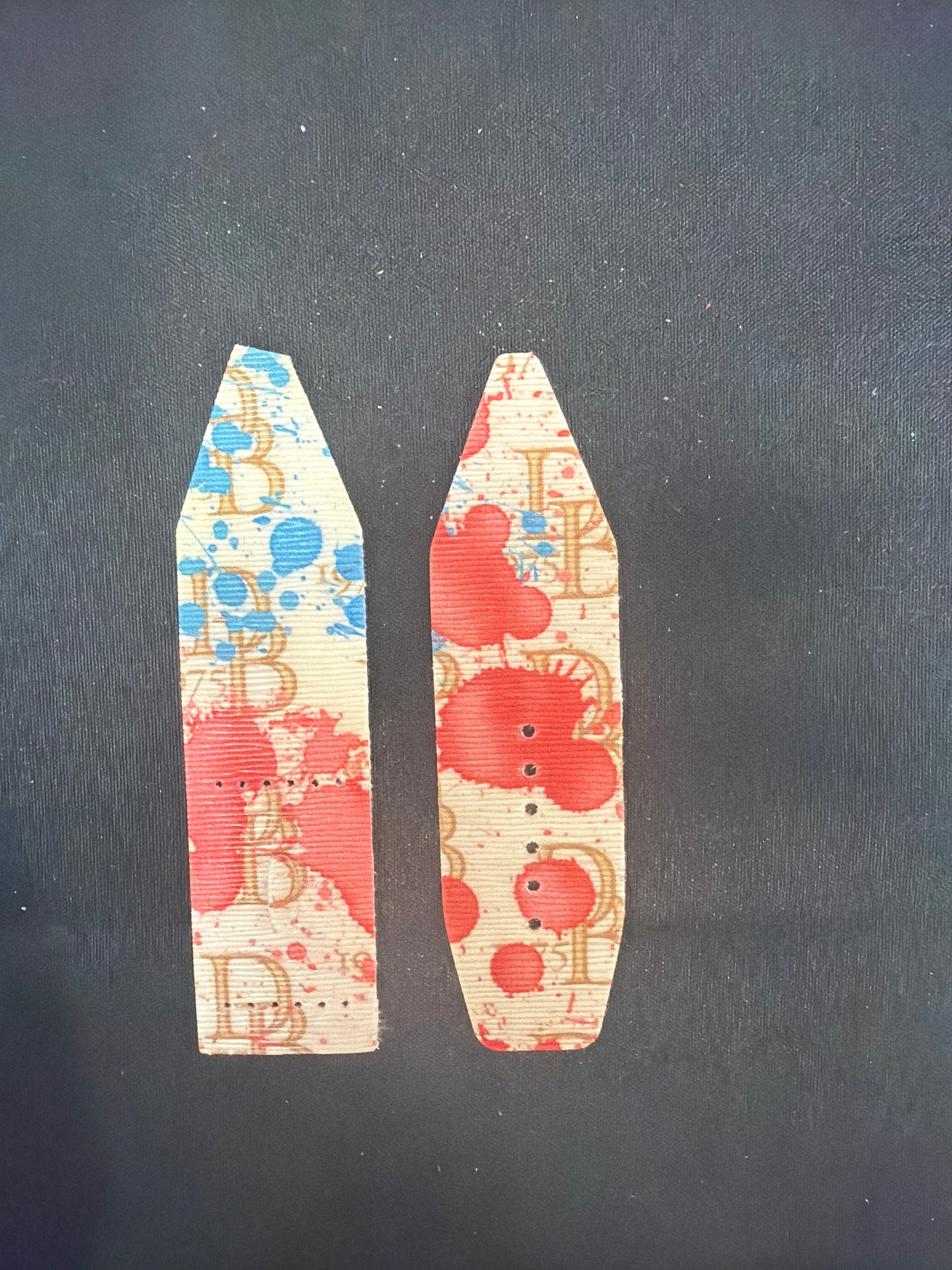 LC-Alpha-Blue & Red-Authentic Upcycled Vintage Dooney & Bourke 1975 Paint Splatter