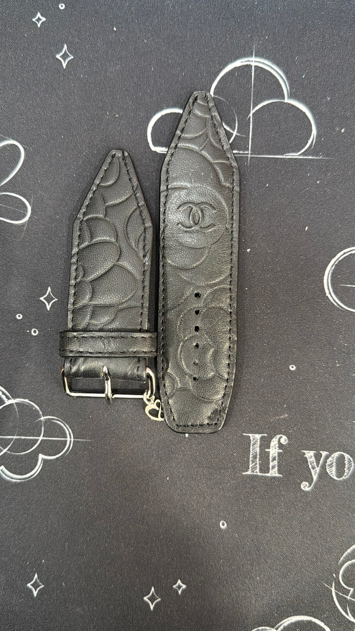 OTD-Beta-Authentic Upcycled Black Camillia Flower Leather Chanel-2