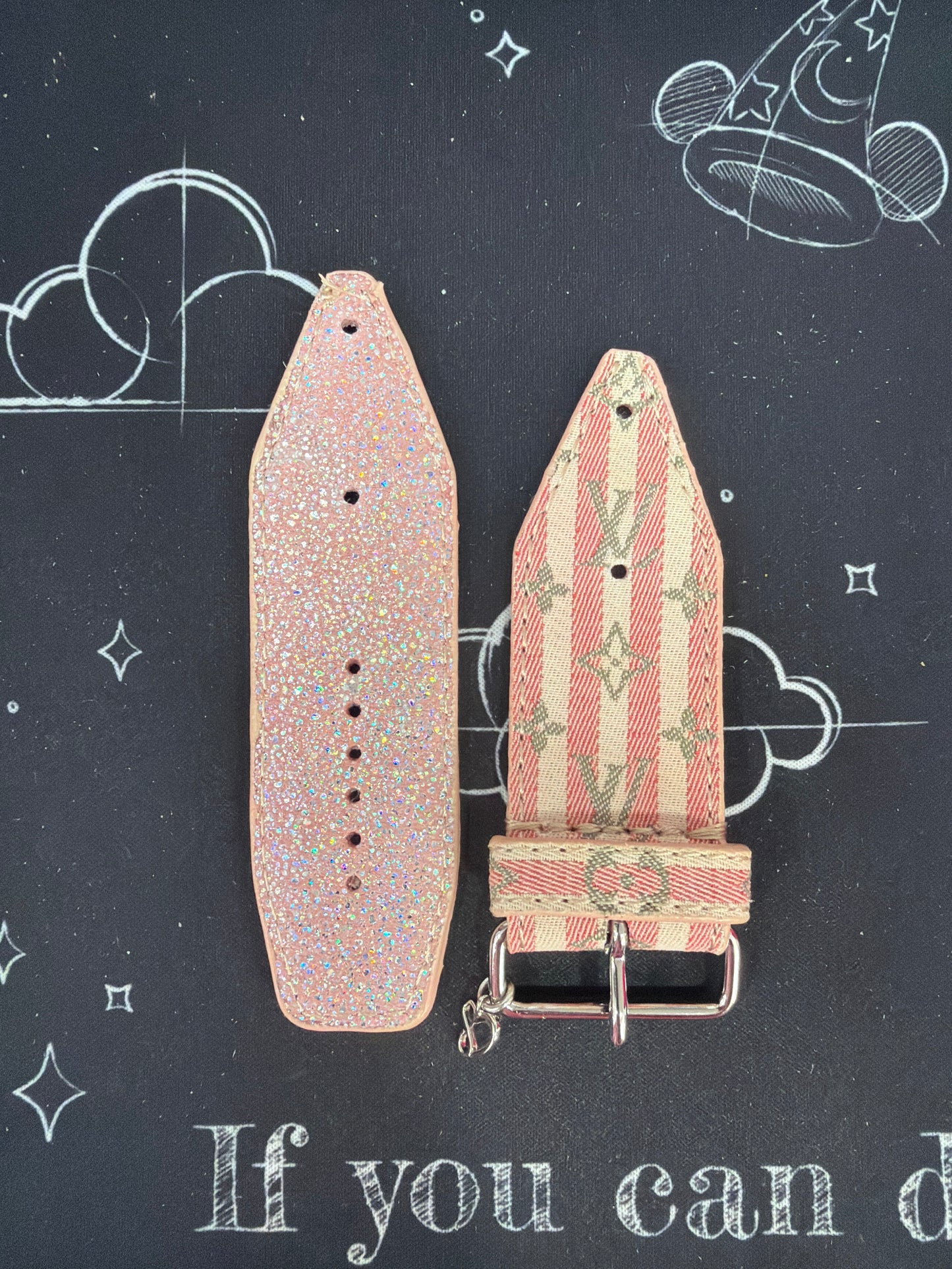 Blemished-Alpha-Authentic Upcycled LV Mini Lin Pink Croisette