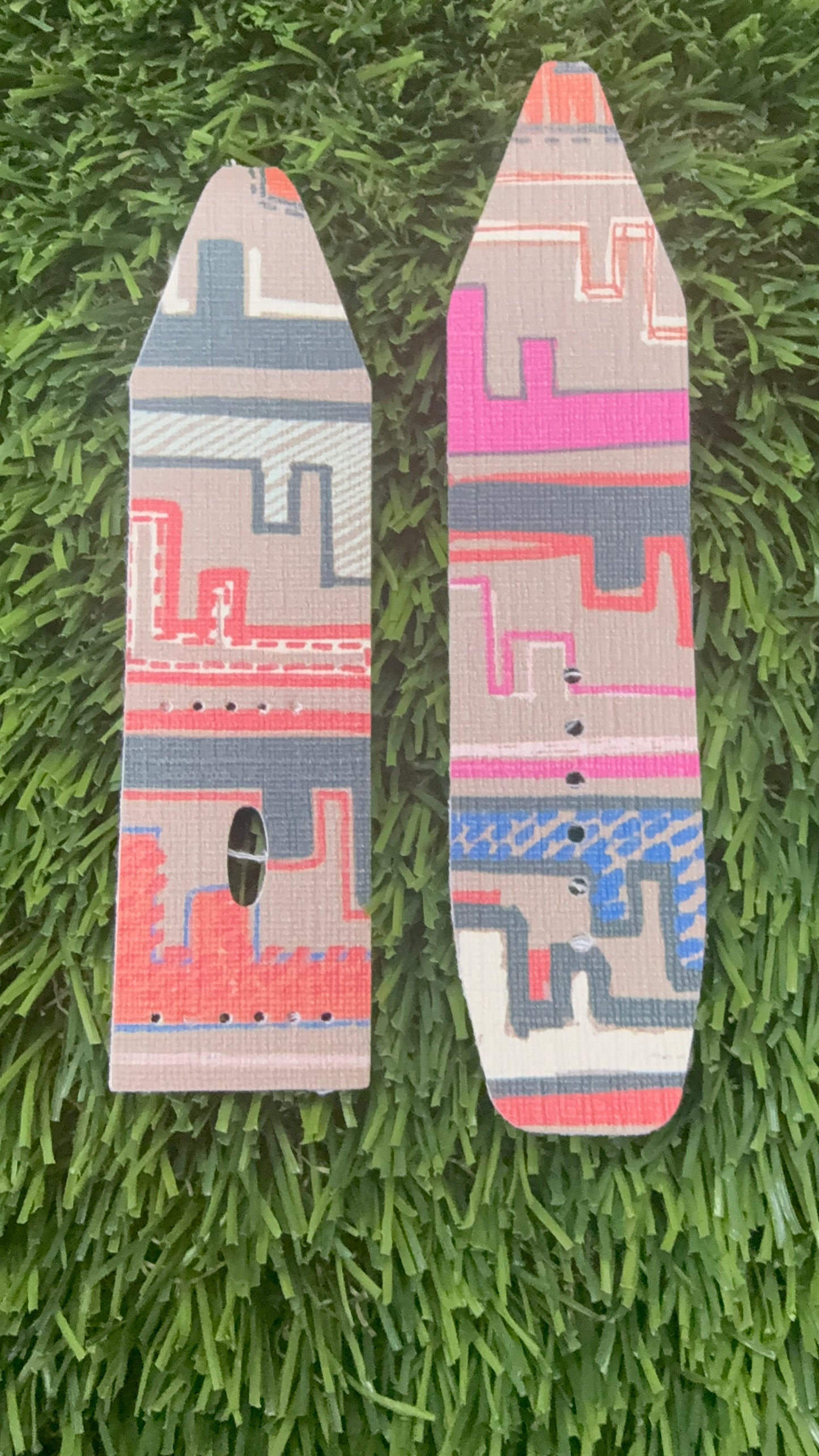 LC-Beta-Pinks w/Mint-Authentic Upcycled Tan Colorful Fendi
