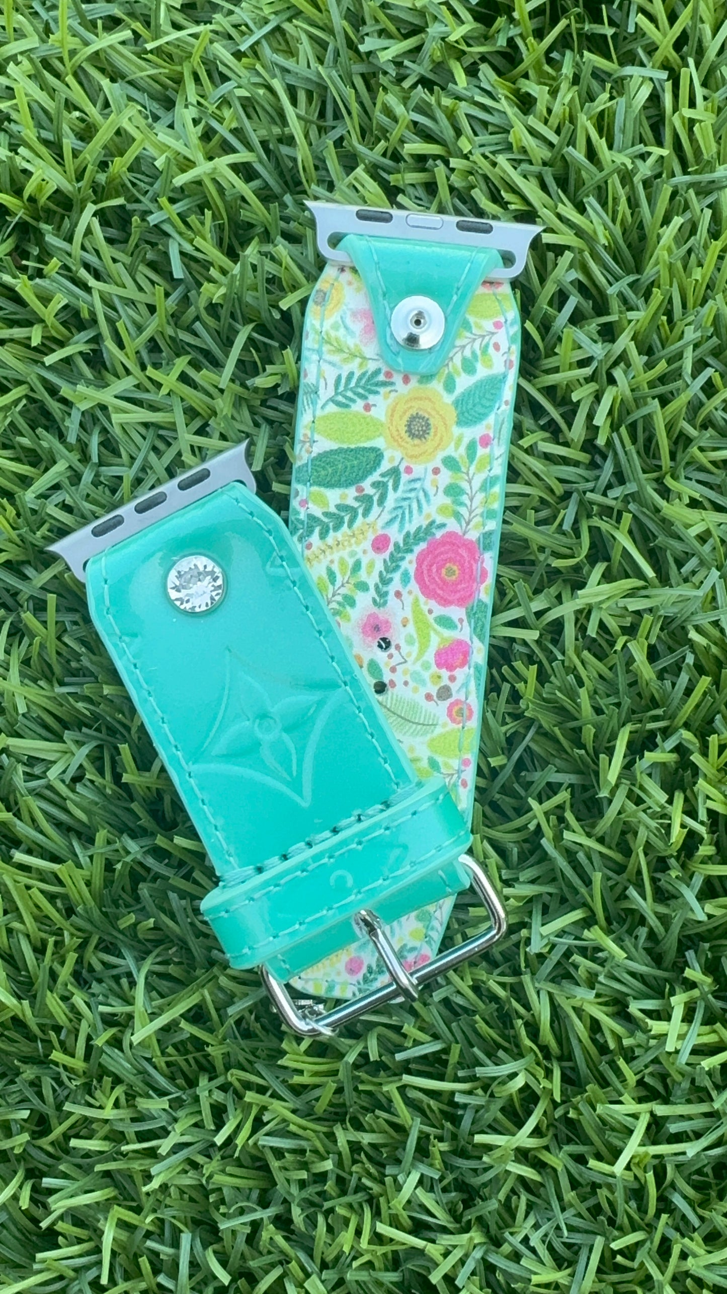 Authentic Limited Edition Upcycled LV Bleu Lagoon Vernis