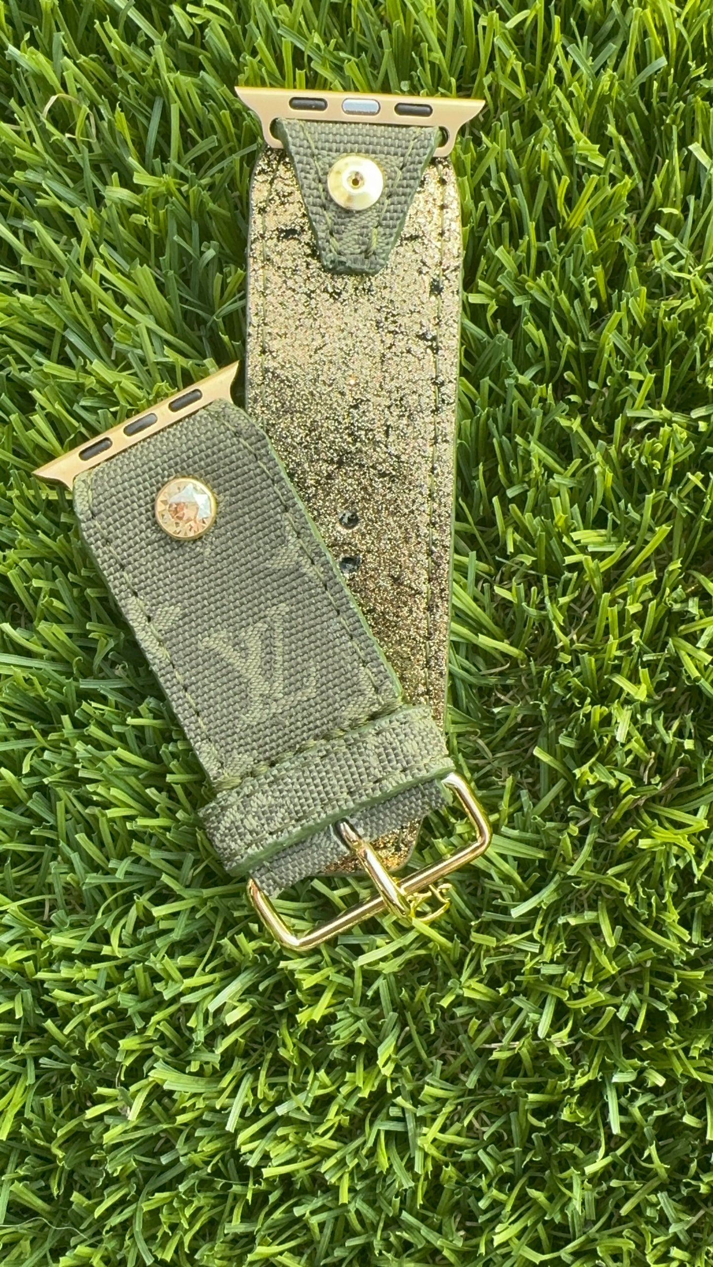 Authentic Upcycled LV Mini Lin Olive Green