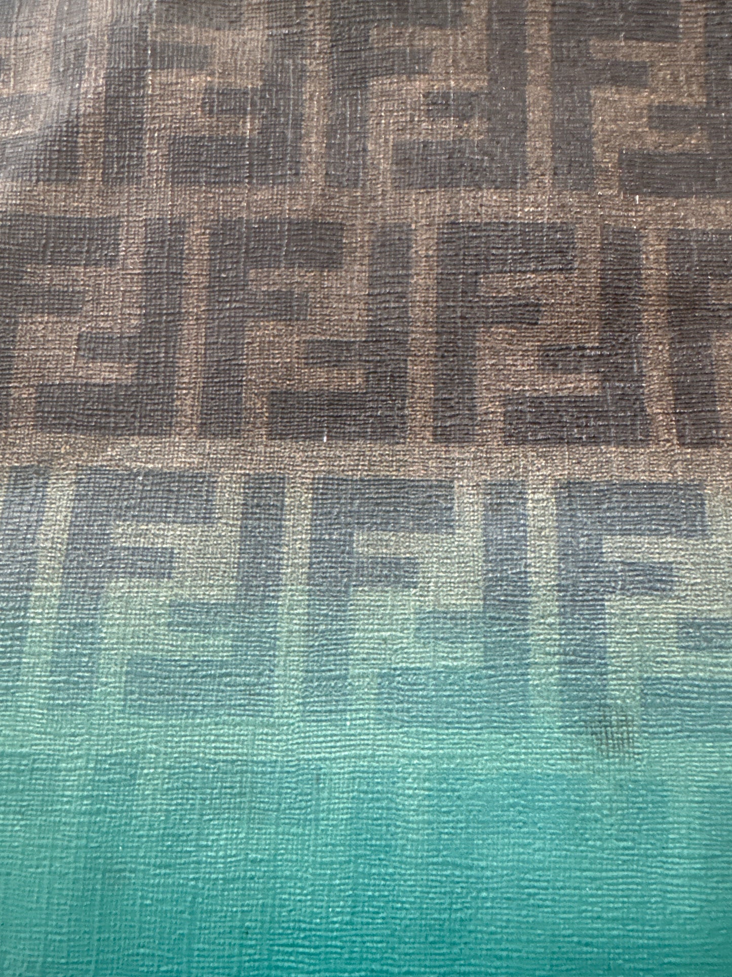 Authentic Upcycled Teal Ombre Fendi