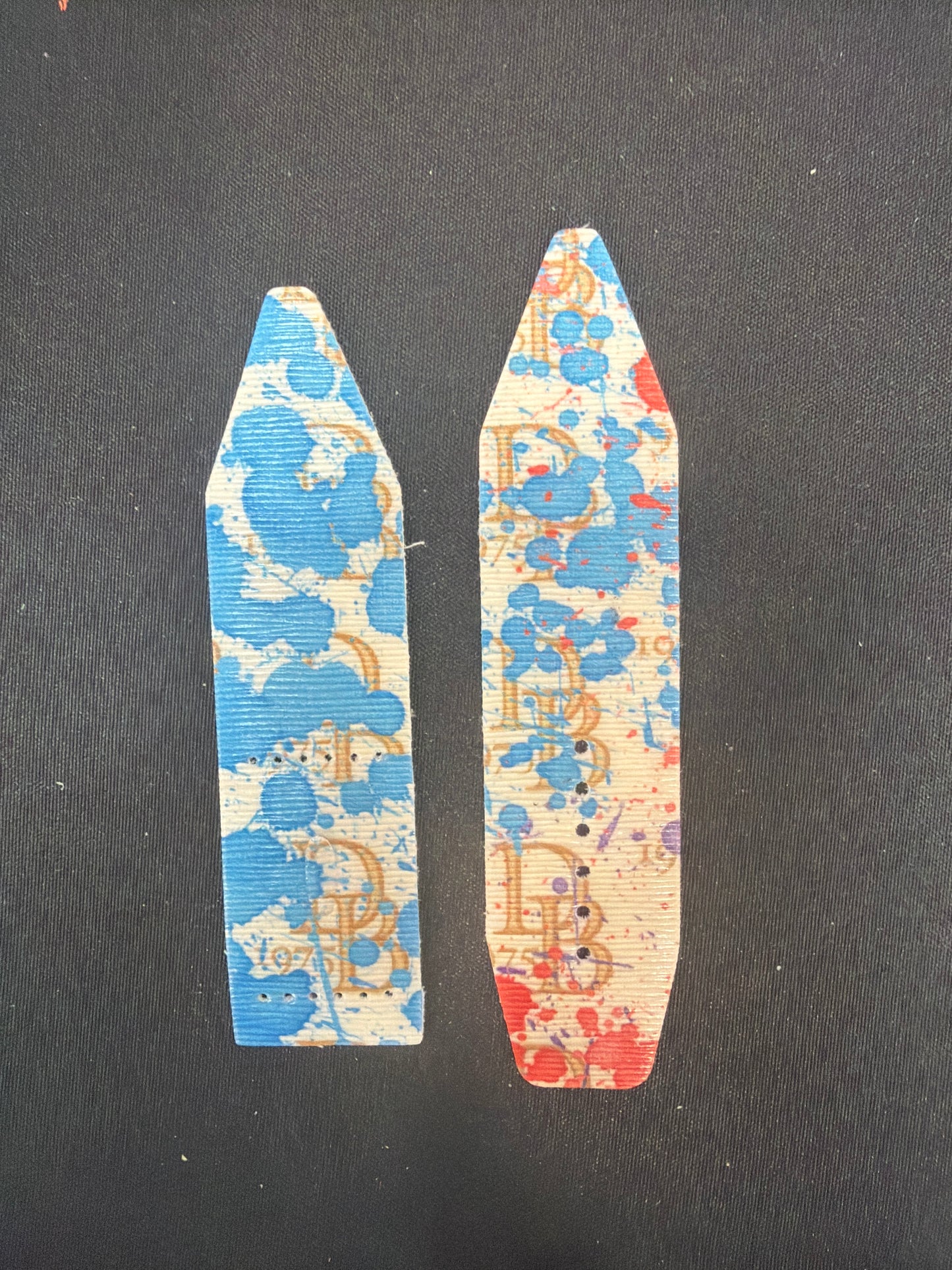 LC-Beta-Blue, Red, & Purple-Authentic Upcycled Vintage Doonie & Bourke 1975 Paint Splatter