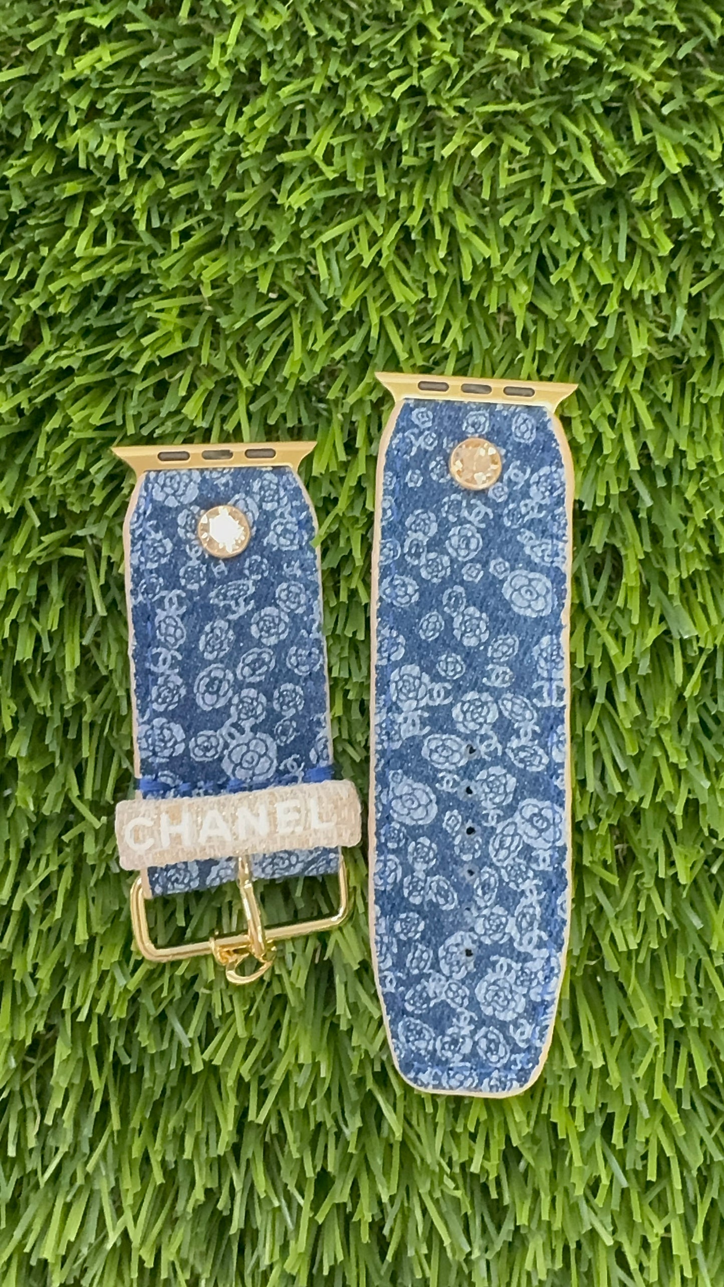 Authentic Upcycled Chanel Camellia Denim