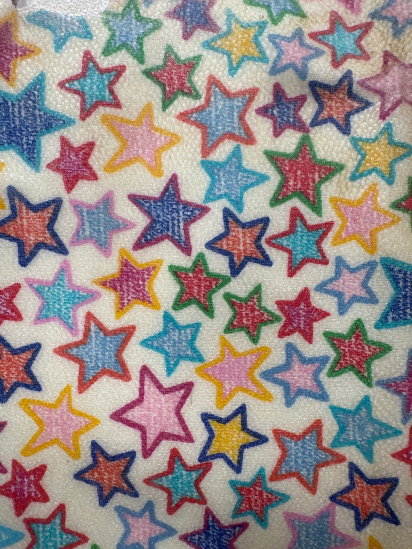 Authentic Upcycled Doonie & Bourke Color Penciled Stars Cream