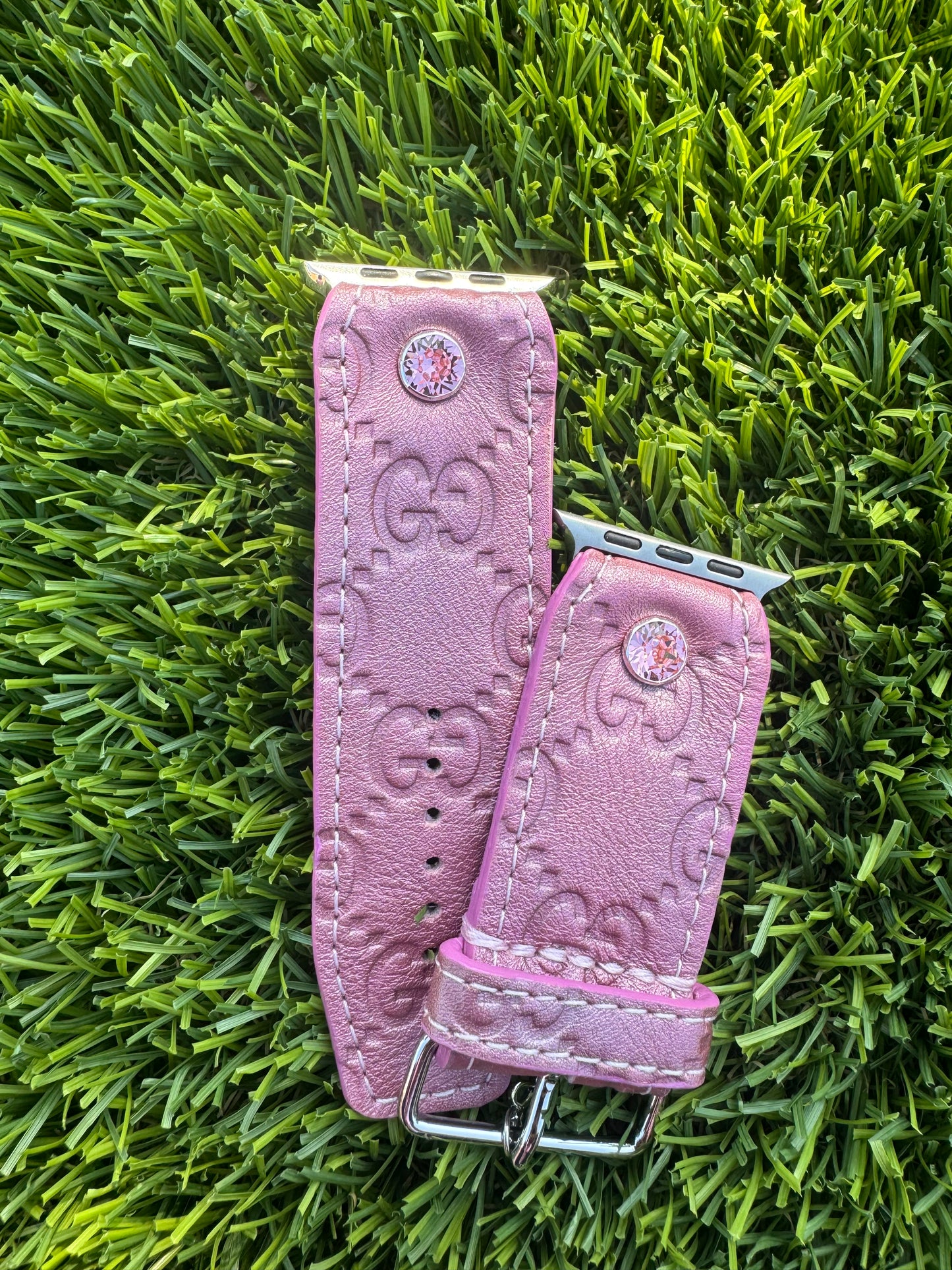 Authentic Upcycled Rare Metallic Pink GG