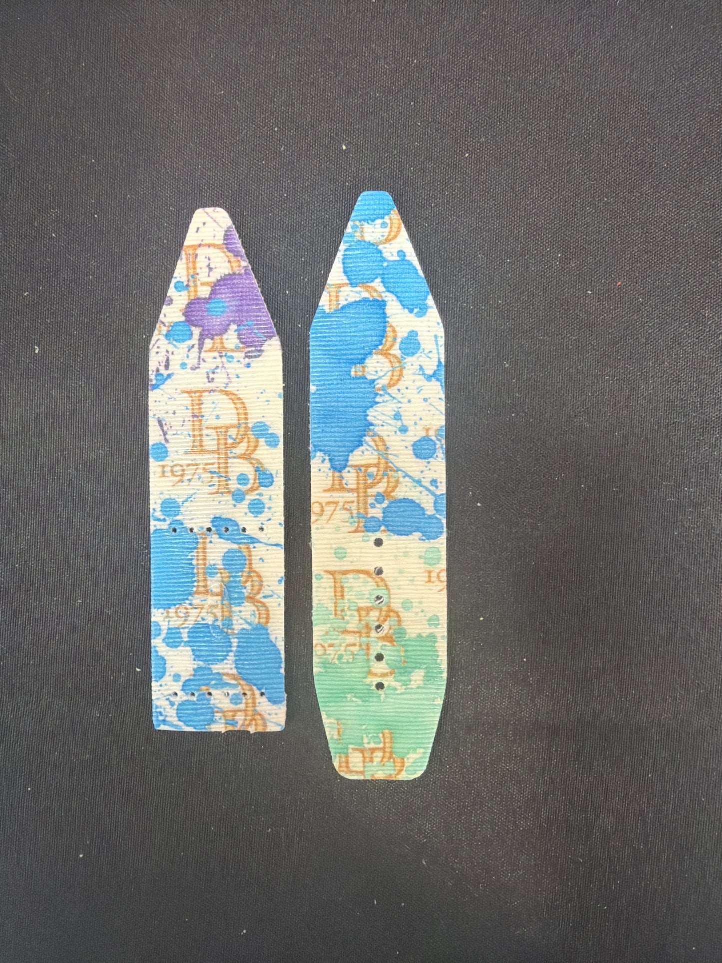 LC-Beta-Blue, Purple & Mint-Authentic Upcycled Vintage Dooney & Bourke 1975 Paint Splatter