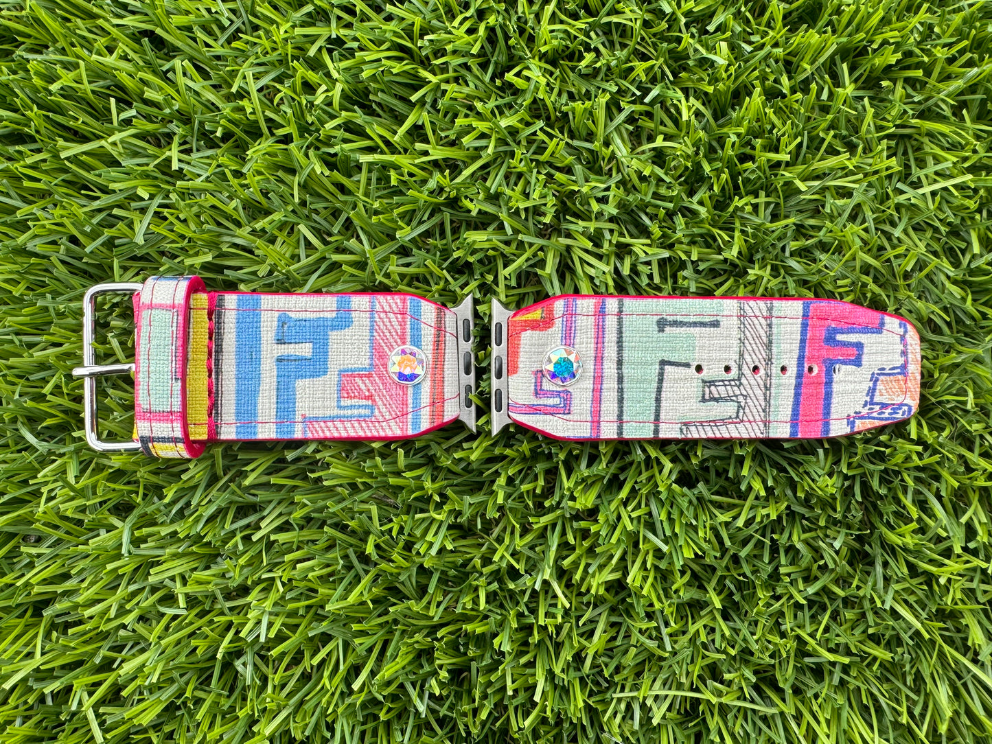 Auténtico Fendi blanco colorido reciclado