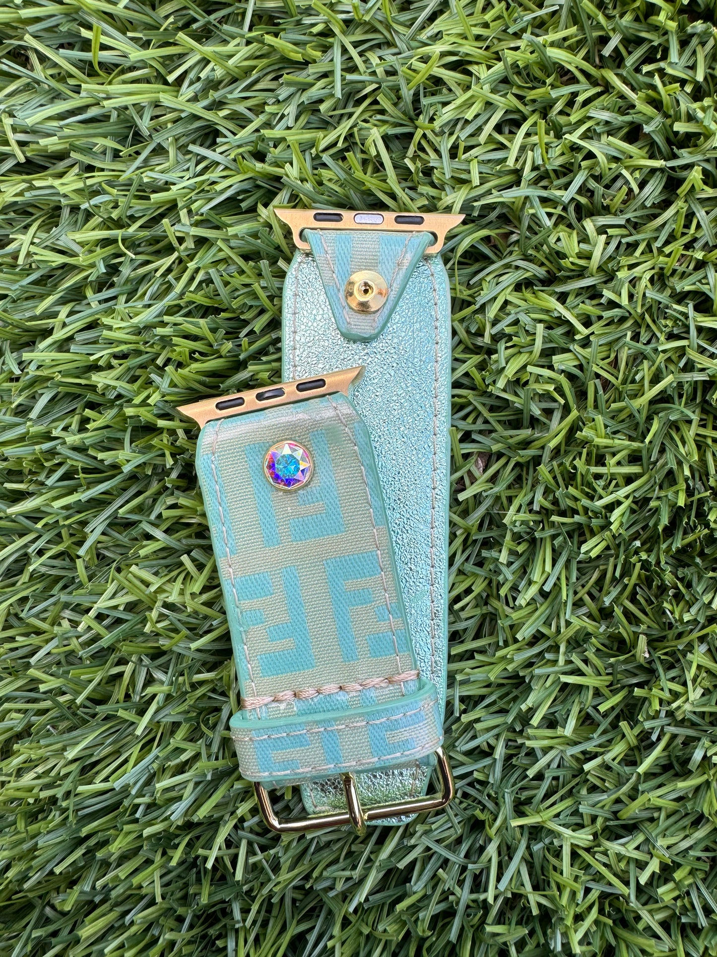 Authentic Upcycled Coated Teal Fendi