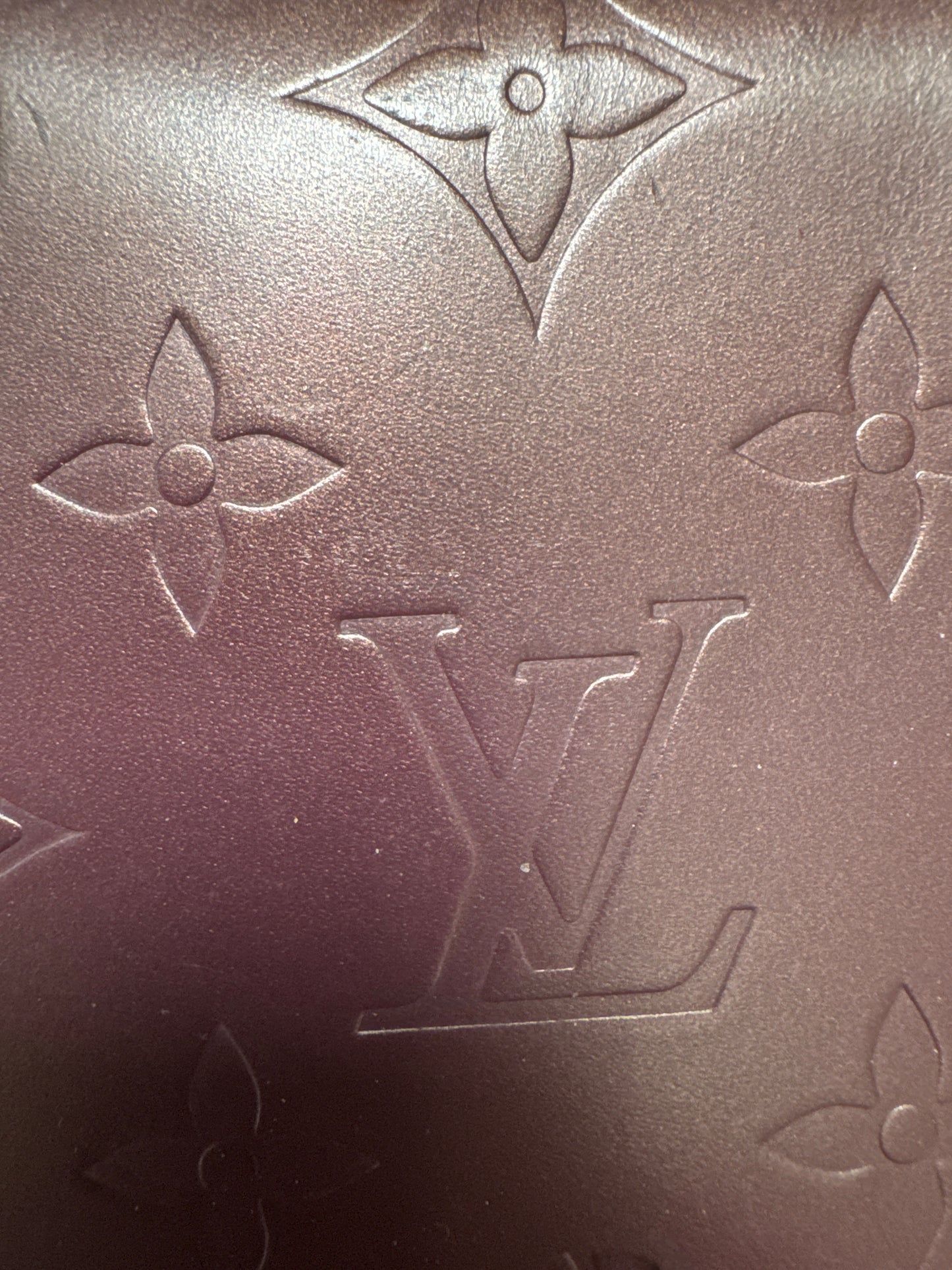 Authentic Upcycled LV Burgundy Matte Vernis