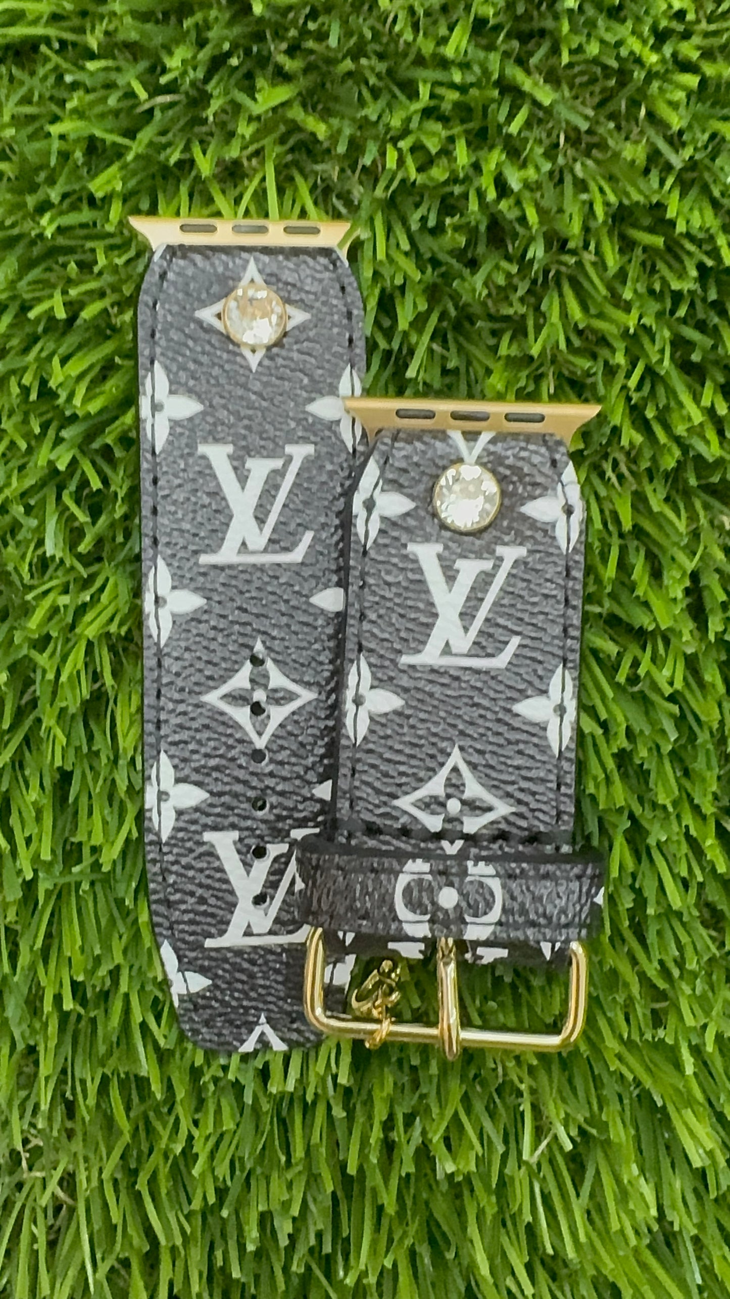 Authentic Upcycled LV Black with White Monogram
