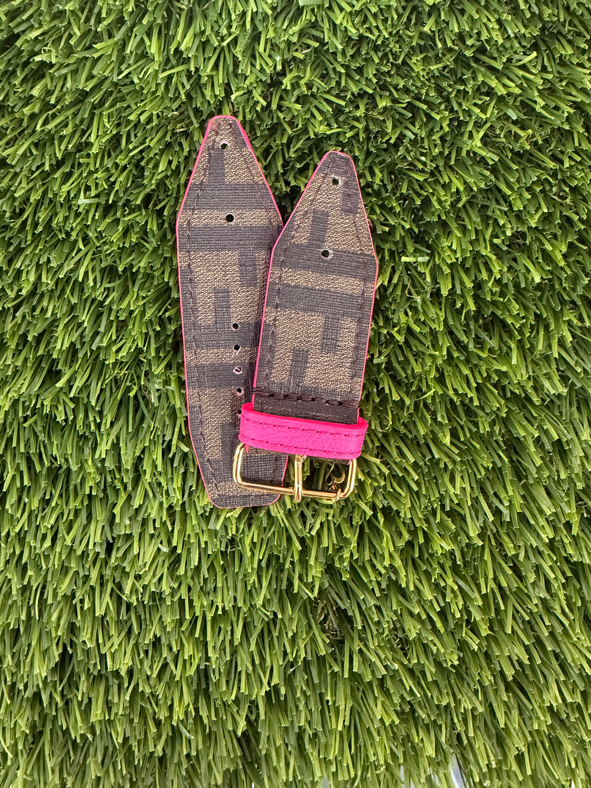 OTD-Fun Fendi Neon Pink- Authentic Upcycled Traditional Brown Zucca Fendi