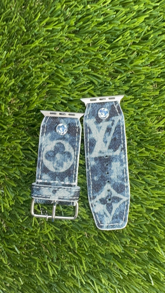 Authentic Upcycled LV Blue Denim Splash Party