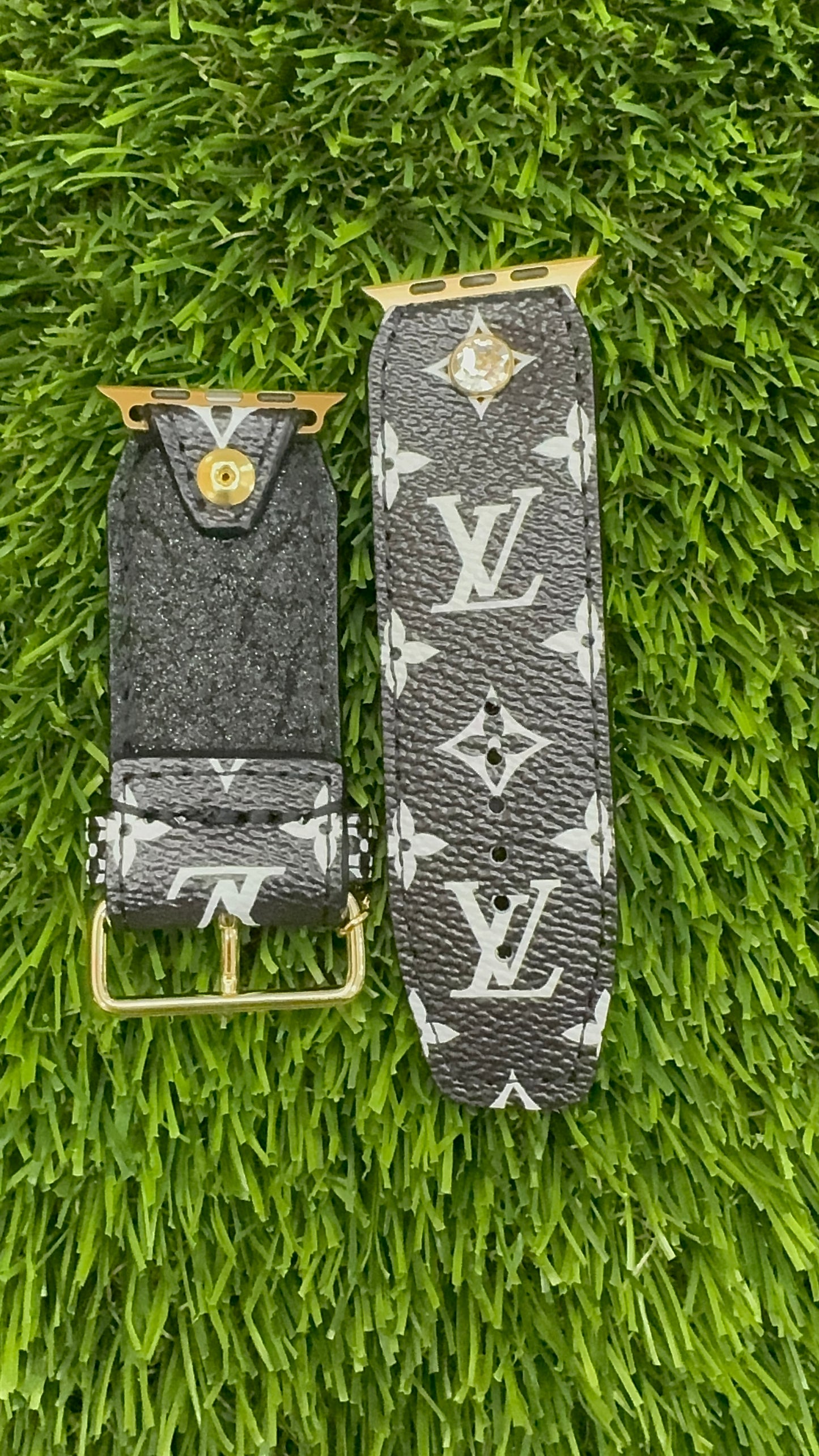 Authentic Upcycled LV Black with White Monogram