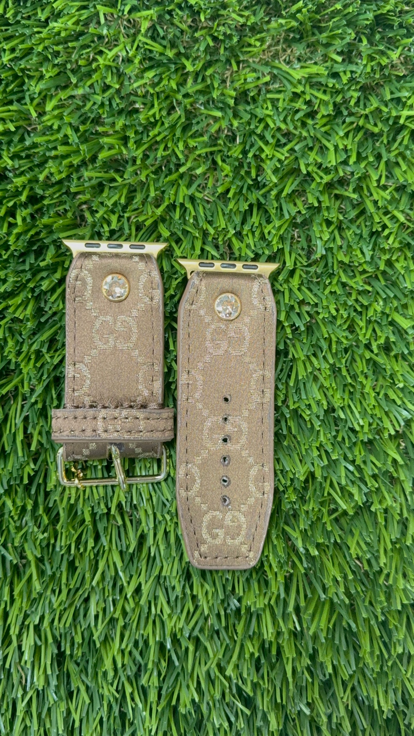 OTD- ALPHA- Authentic Upcycled Brown and Gold Fabric GG
