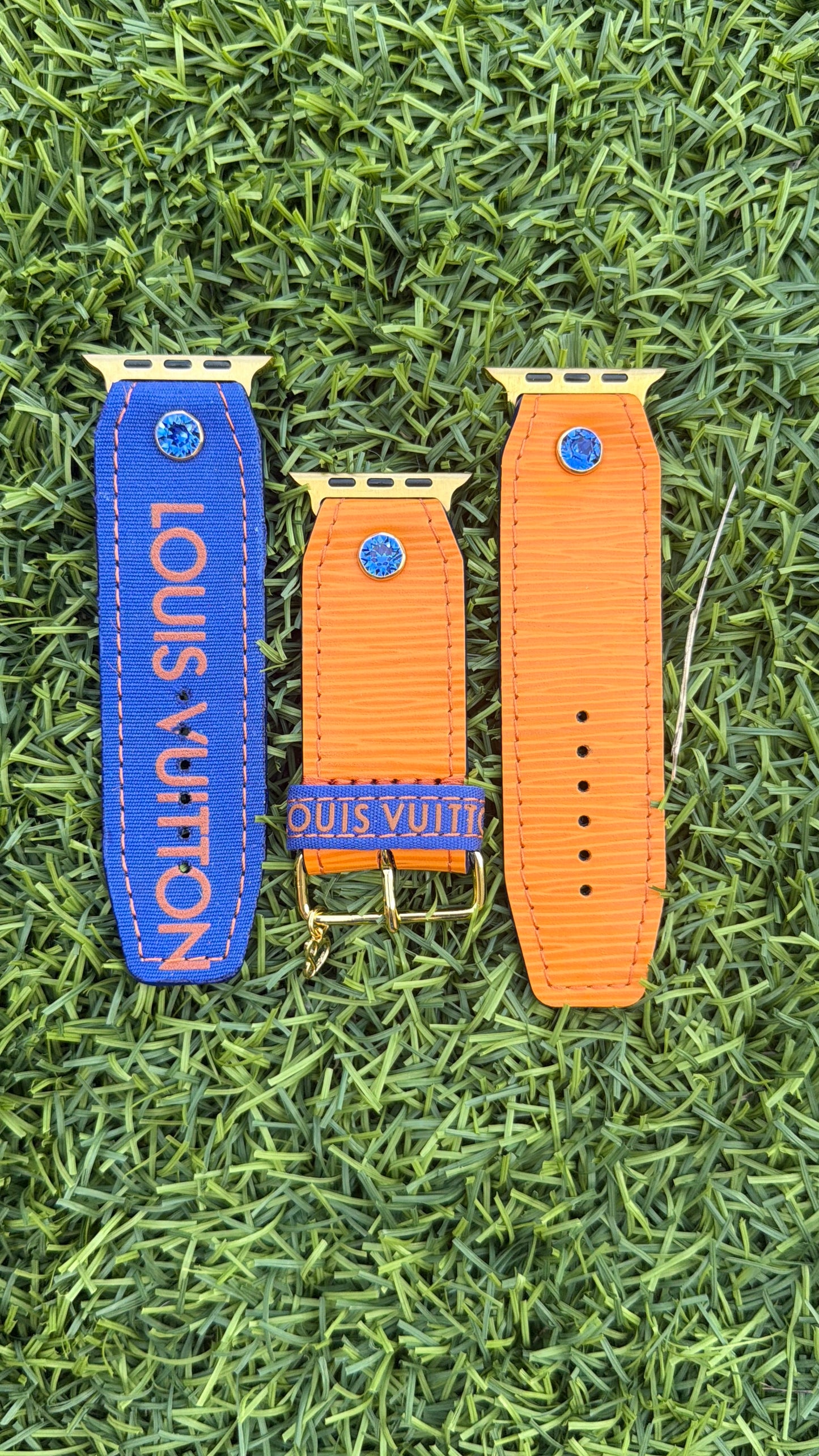 3-piece Set-LV Epi Vintage in Mandarin Orange Leather Full Band with a +1 LV Ribbon Tongue