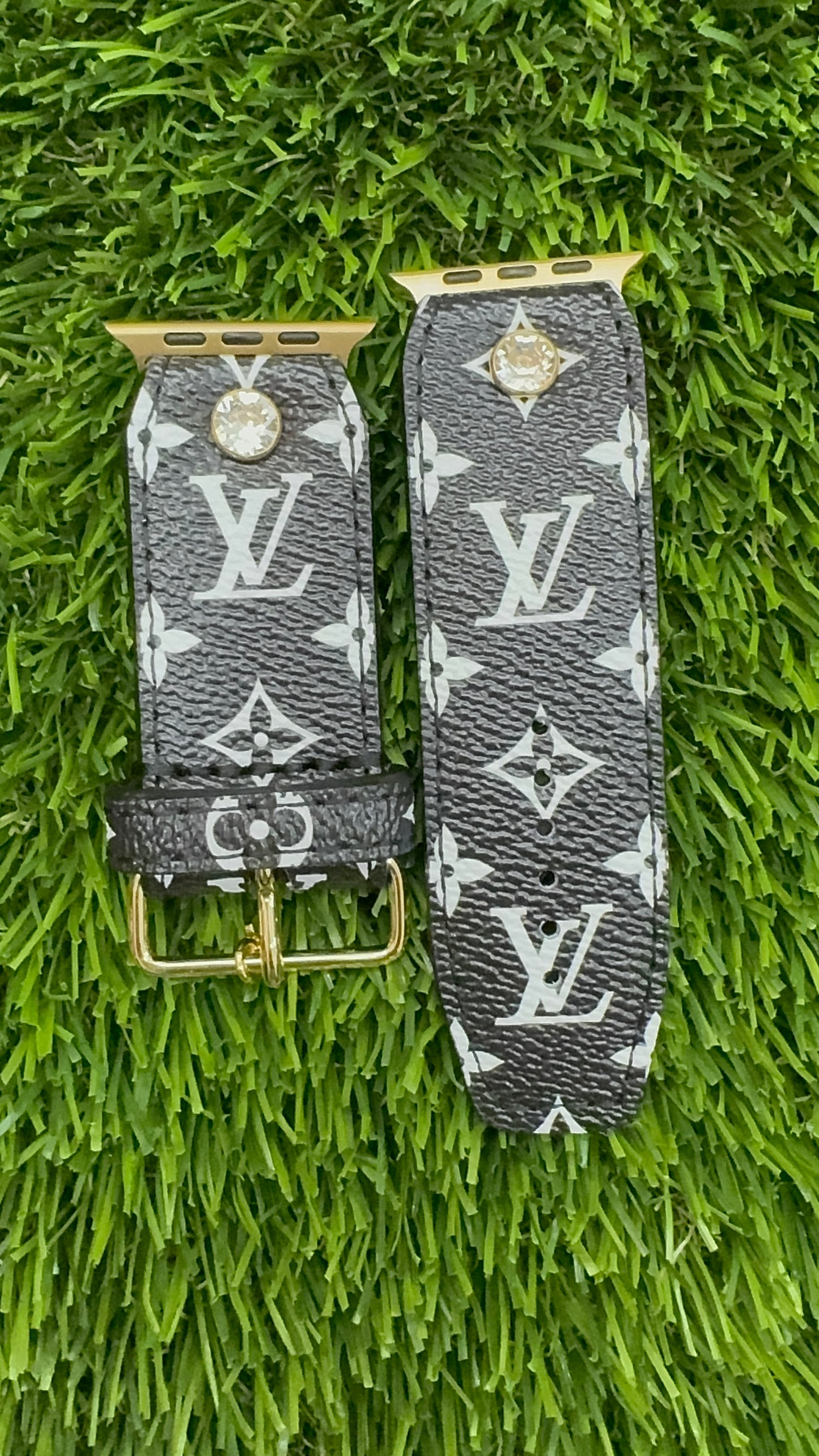 Authentic Upcycled LV Black with White Monogram
