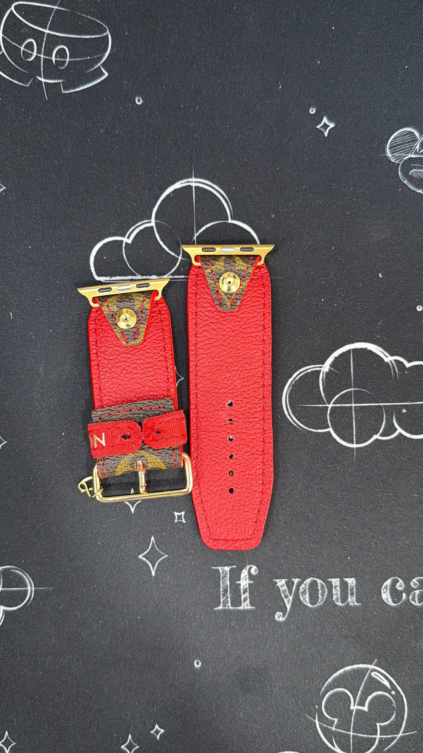 OTD-Beta-Authentic Upcycled LV Monogram w/Red