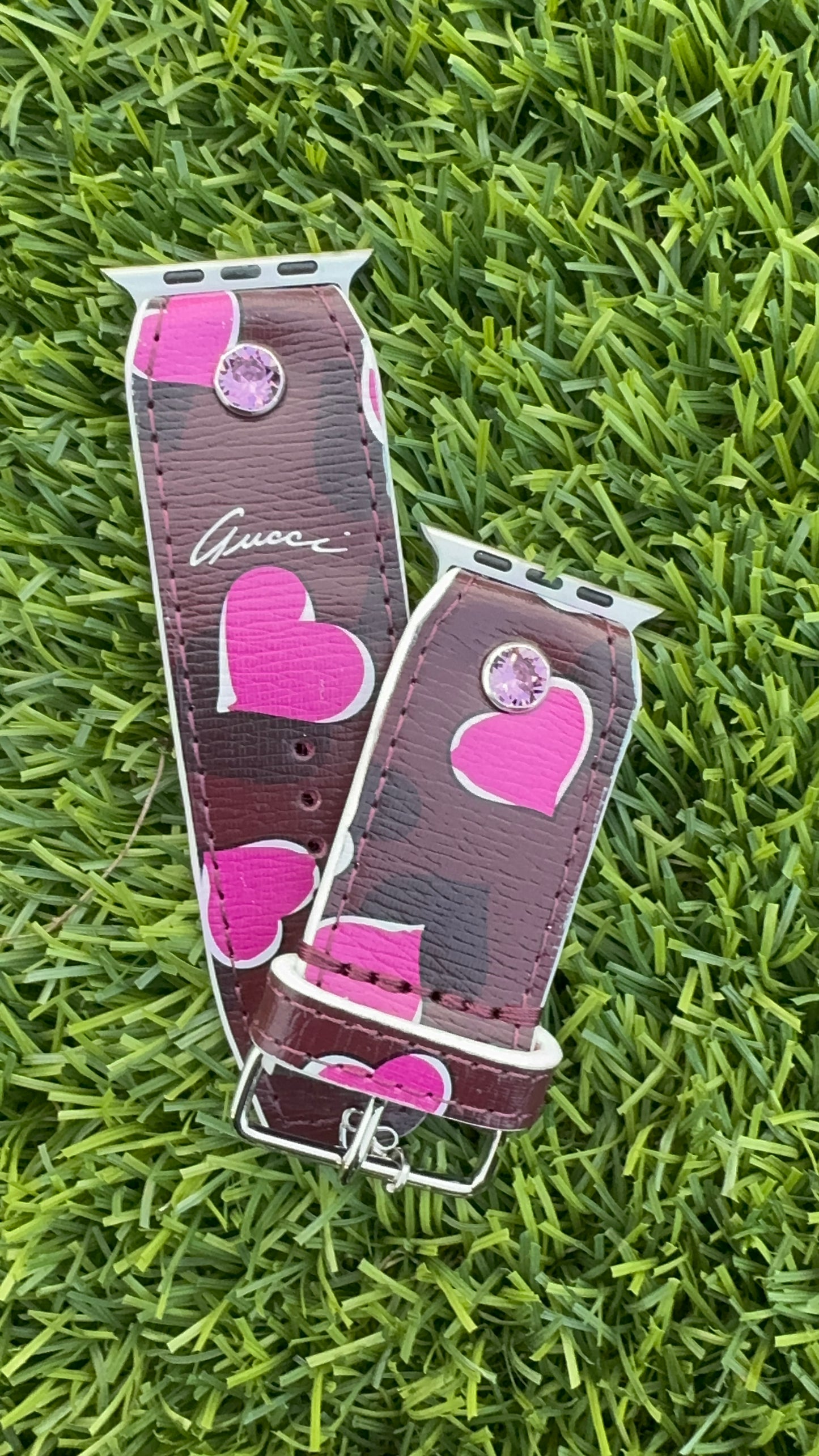 Authentic Upcycled Gucci Burgundy & Raspberry Hearts