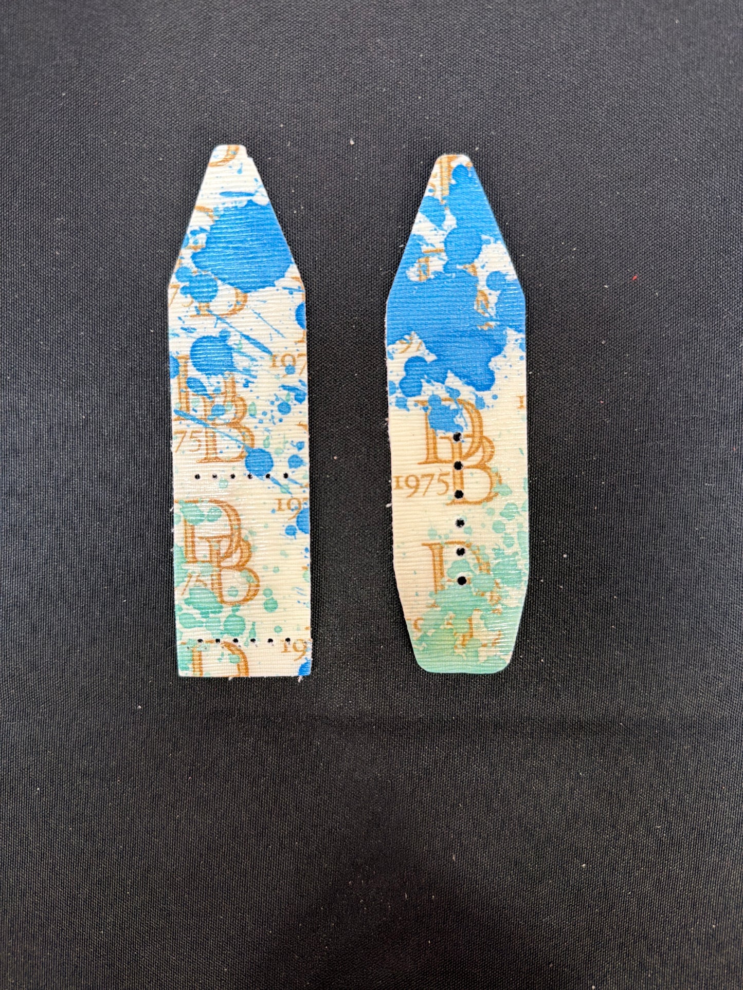 LC-Alpha-Blue & Mint-Authentic Upcycled Vintage Dooney & Bourke 1975 Paint Splatter