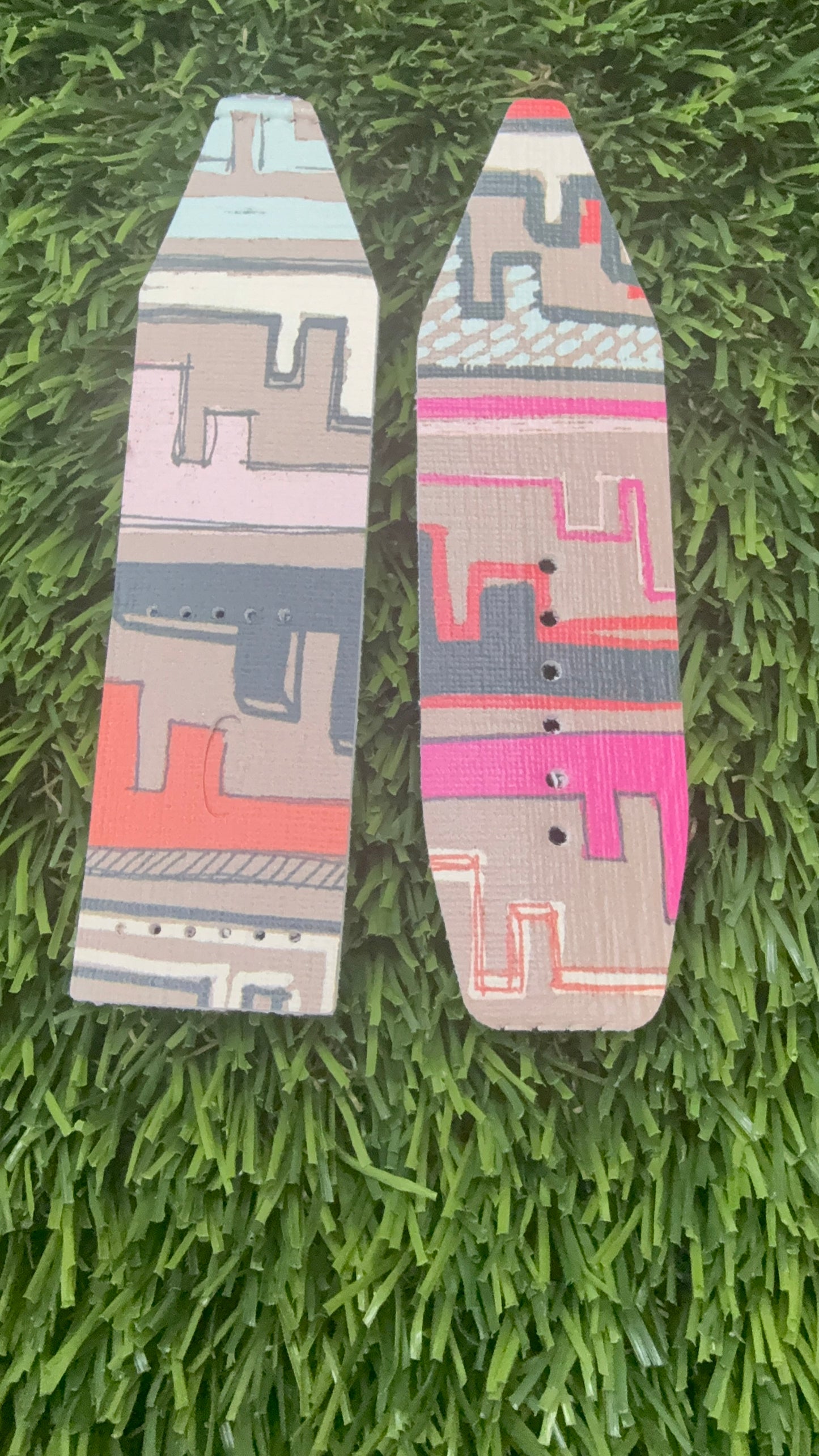 LC- Alpha- Pastel -Authentic Upcycled Tan Colorful Fendi