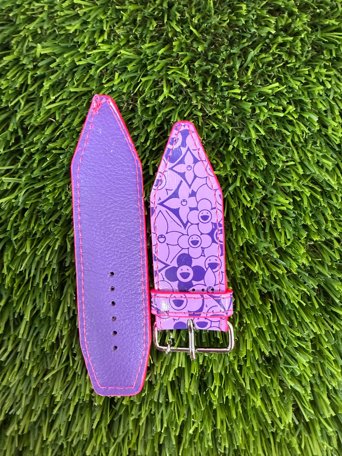 OTD-Authentic Upcycled LV Purple Cosmic Blossom w/Neon Pink