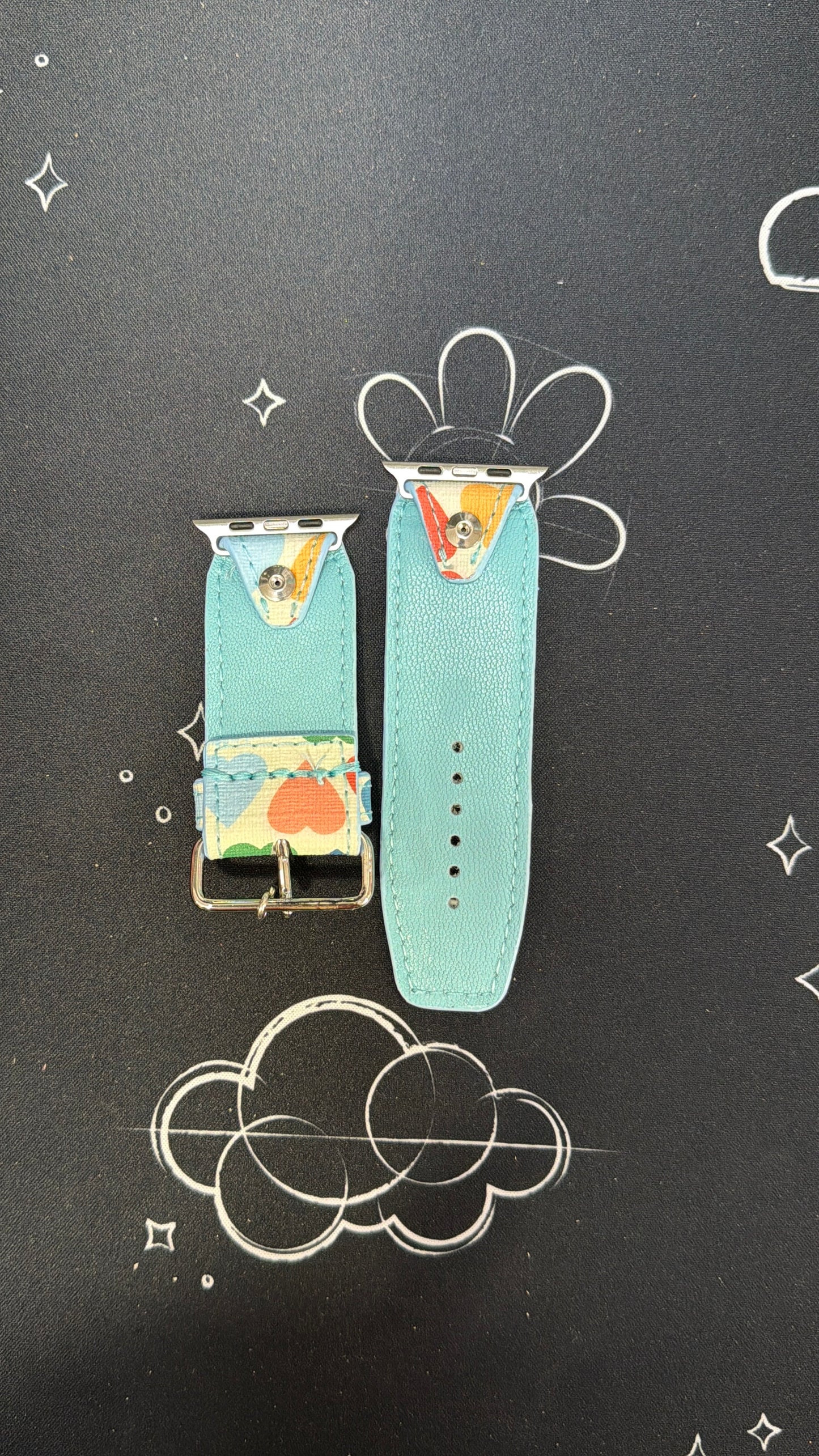 Authentic Upcycled GG Colorful Hearts on White