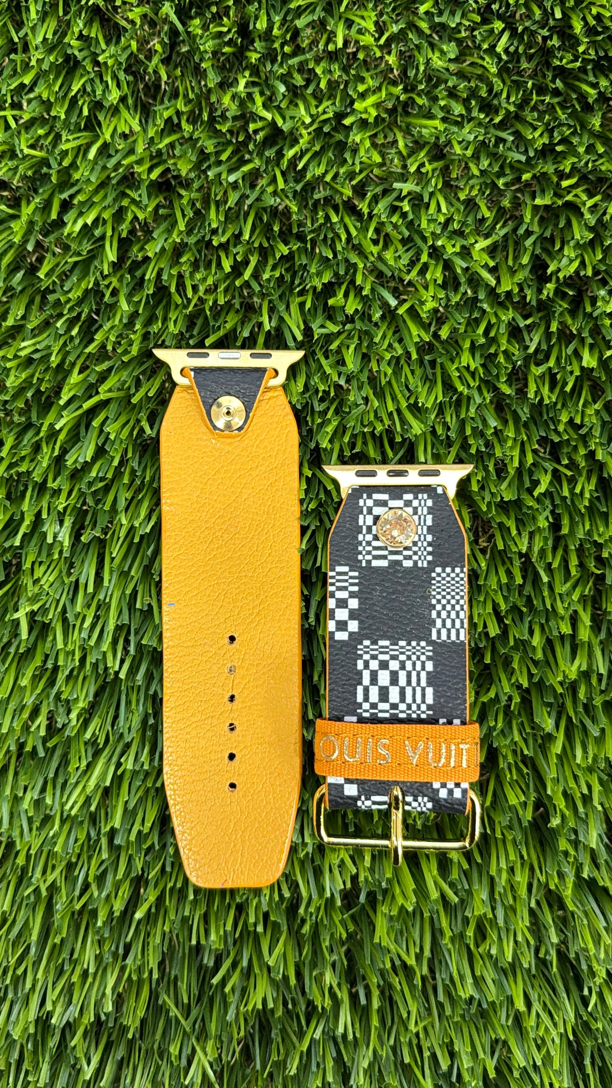OTD-Rare Authentic LV Distorted Black and White Damier (Wonky) in Mustard