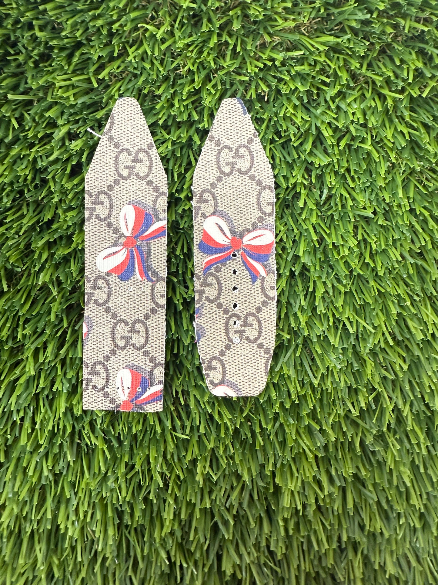 Blemished- LC-ALPHA-Authentic Upcycled GG Red, White and Blue Bows