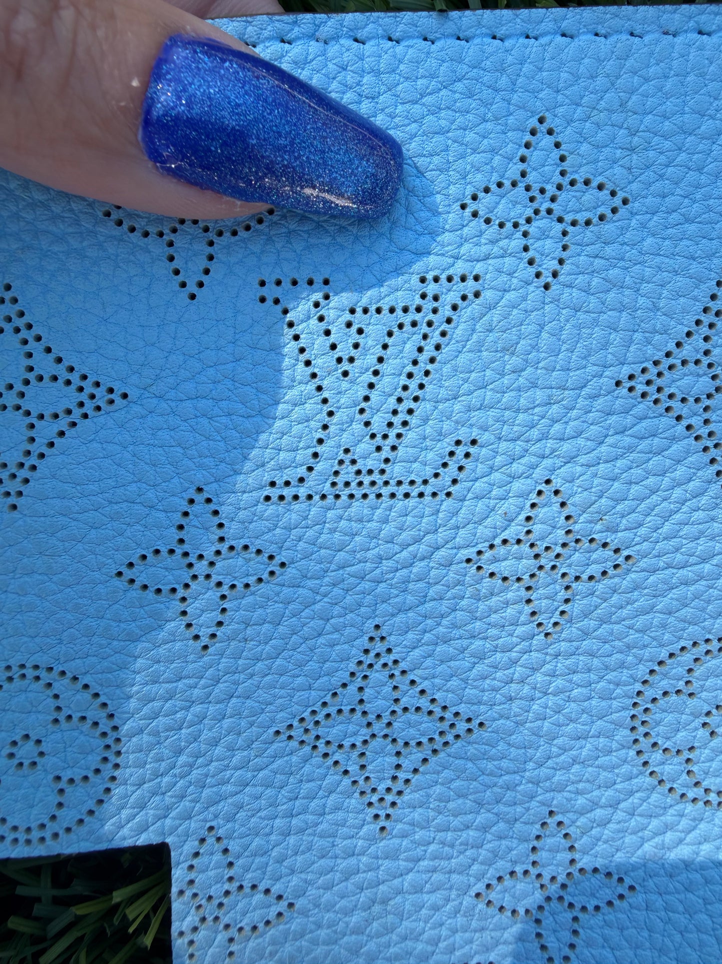 Blemished- ANY SIZE- Cut 7-Rare- Authentic Upcycled LV Ice Blue Mahina