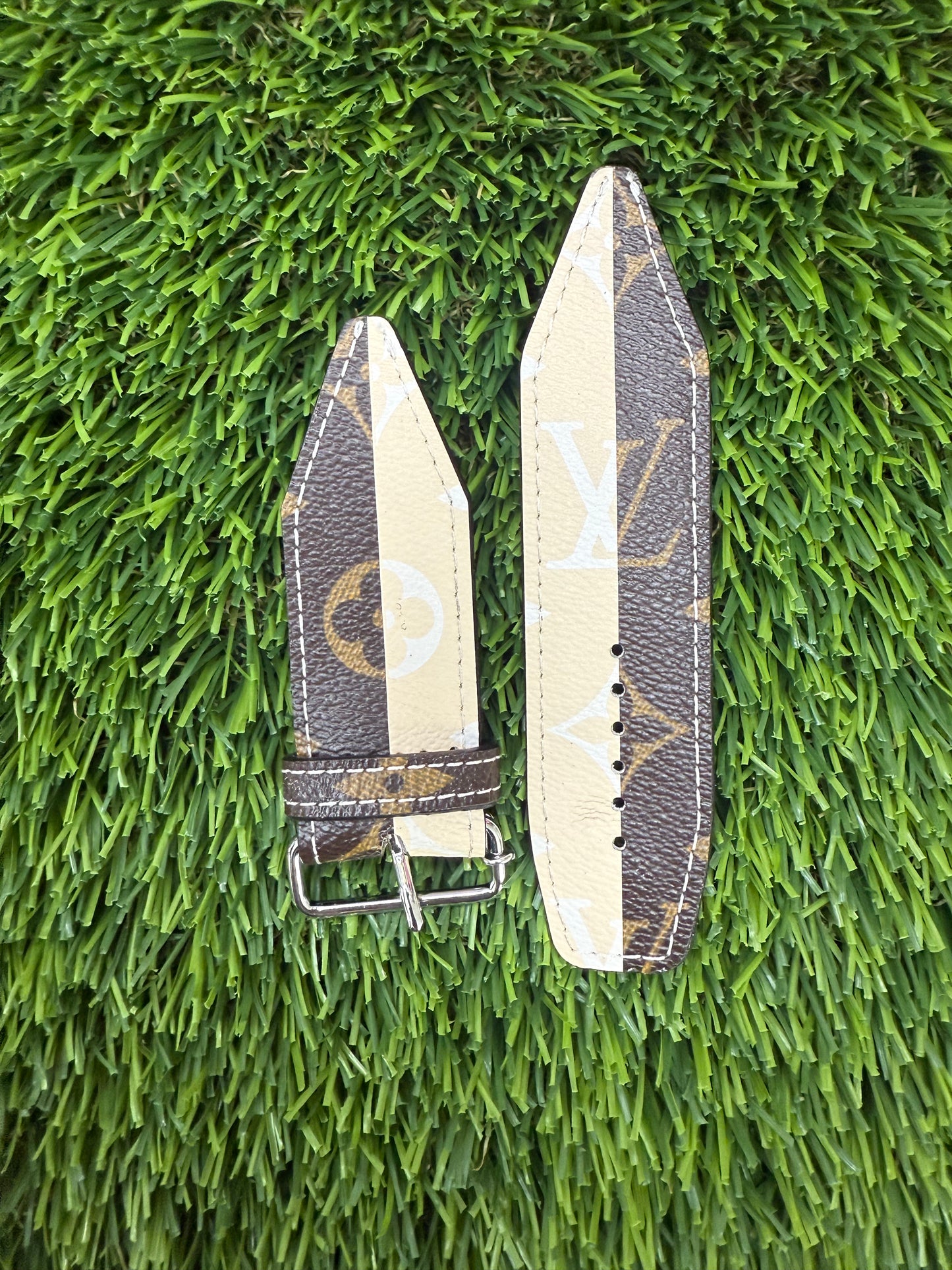Blemished-Beta-Authentic Upcycled LV Monogram Rayure- Brown Keeper