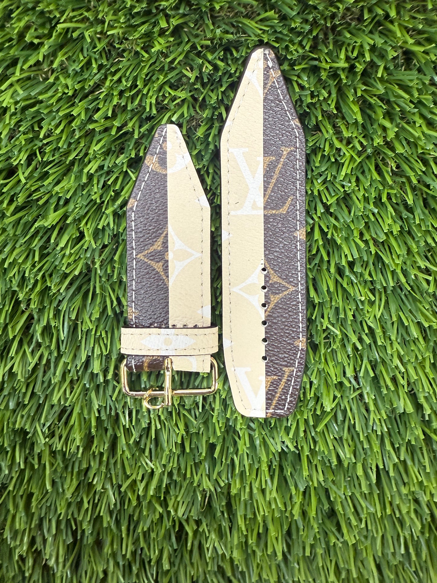 Blemished-Beta-Authentic Upcycled LV Monogram Rayure-Ivory Keeper