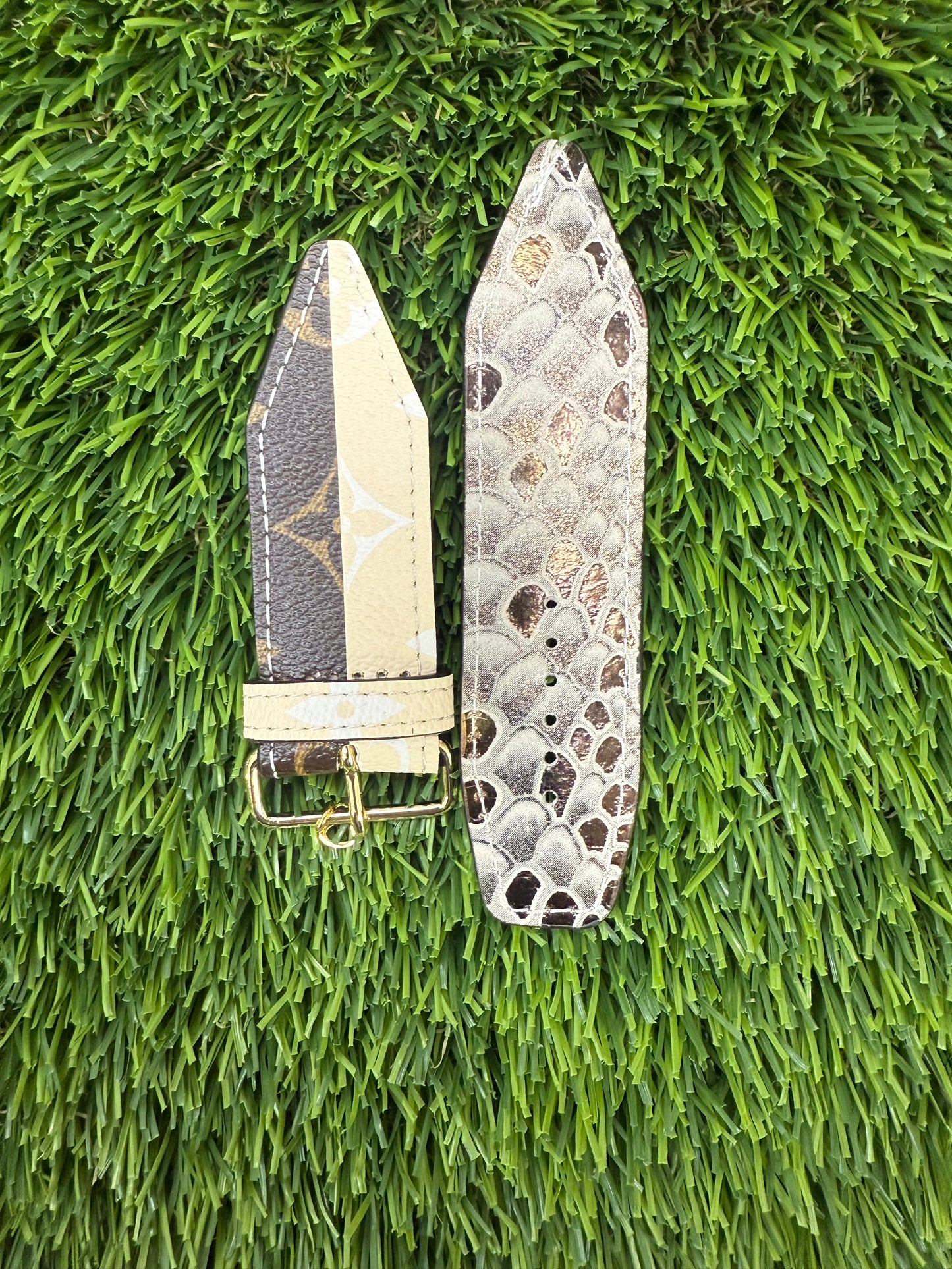 Blemished-Beta-Authentic Upcycled LV Monogram Rayure-Ivory Keeper