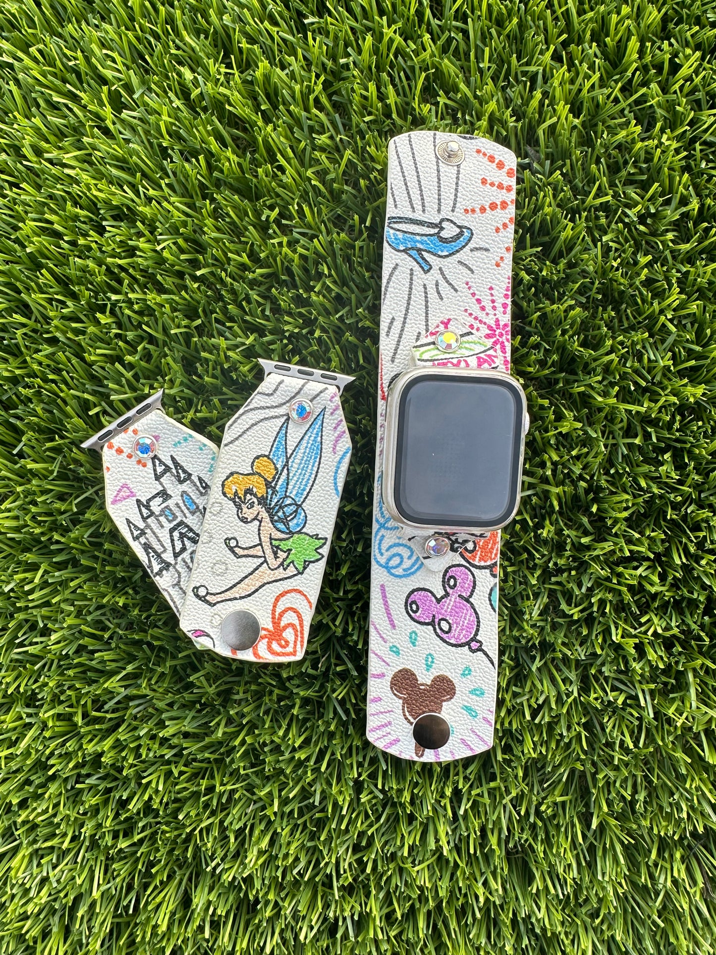 This is an authentic upcycled Dooney & Bourke band. It is made out of a coated canvas material and lined with a leather of your choice. You get to select your cut, your lining, and your embellishments. The edge paint will match the background color of the band.