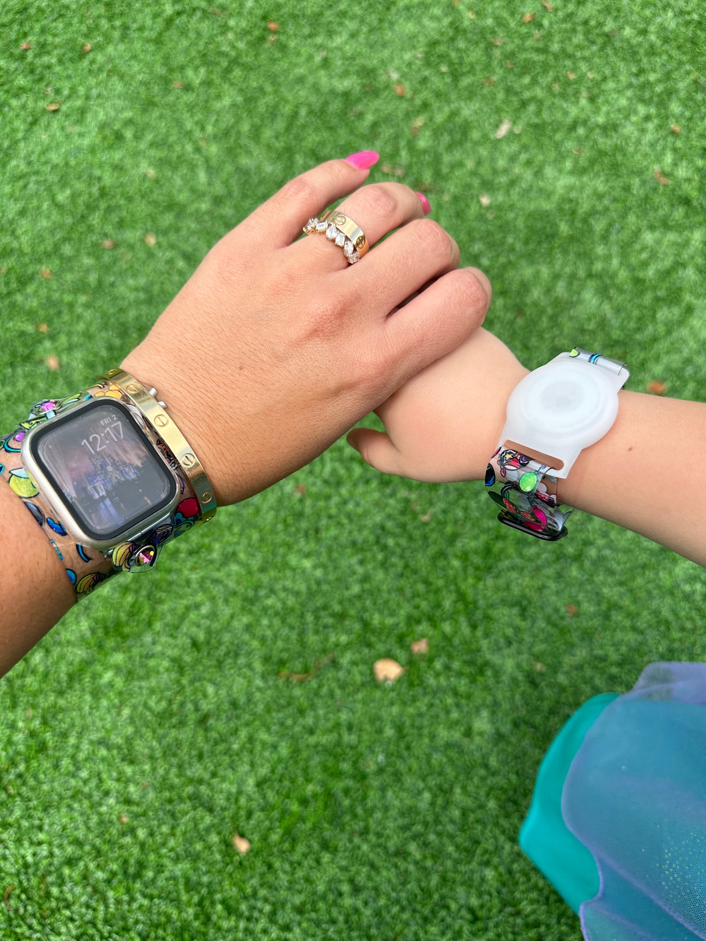 These items are made out of a PVC waterproof material, approximately 0.6 mm in thickness. The adult bands can be embellished with crystals or studs with matching hardware.