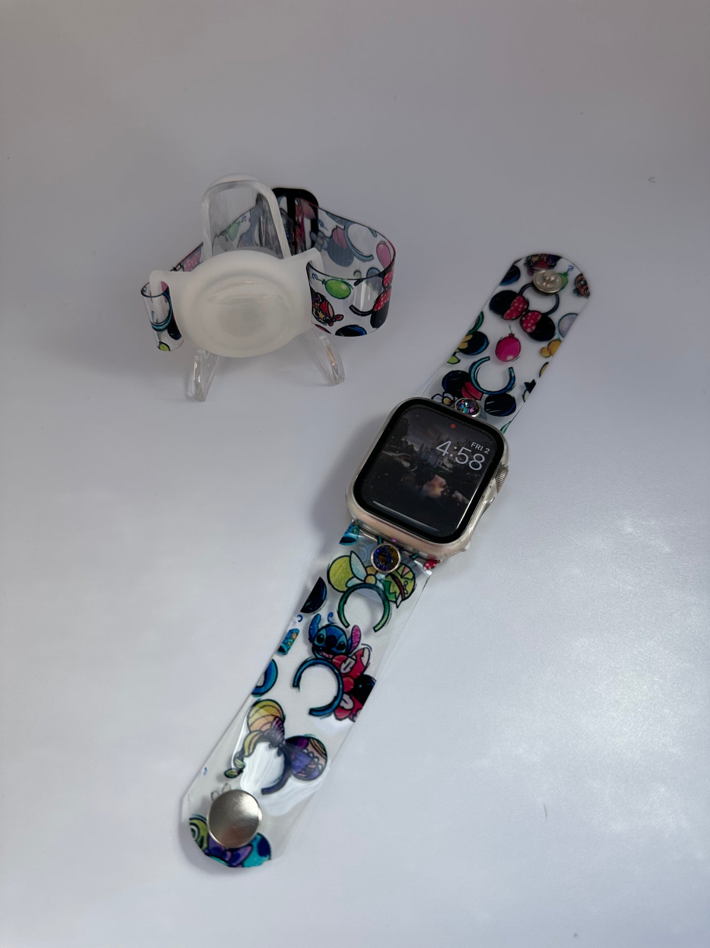 These items are made out of a PVC waterproof material, approximately 0.6 mm in thickness. The adult bands can be embellished with crystals or studs with matching hardware.
