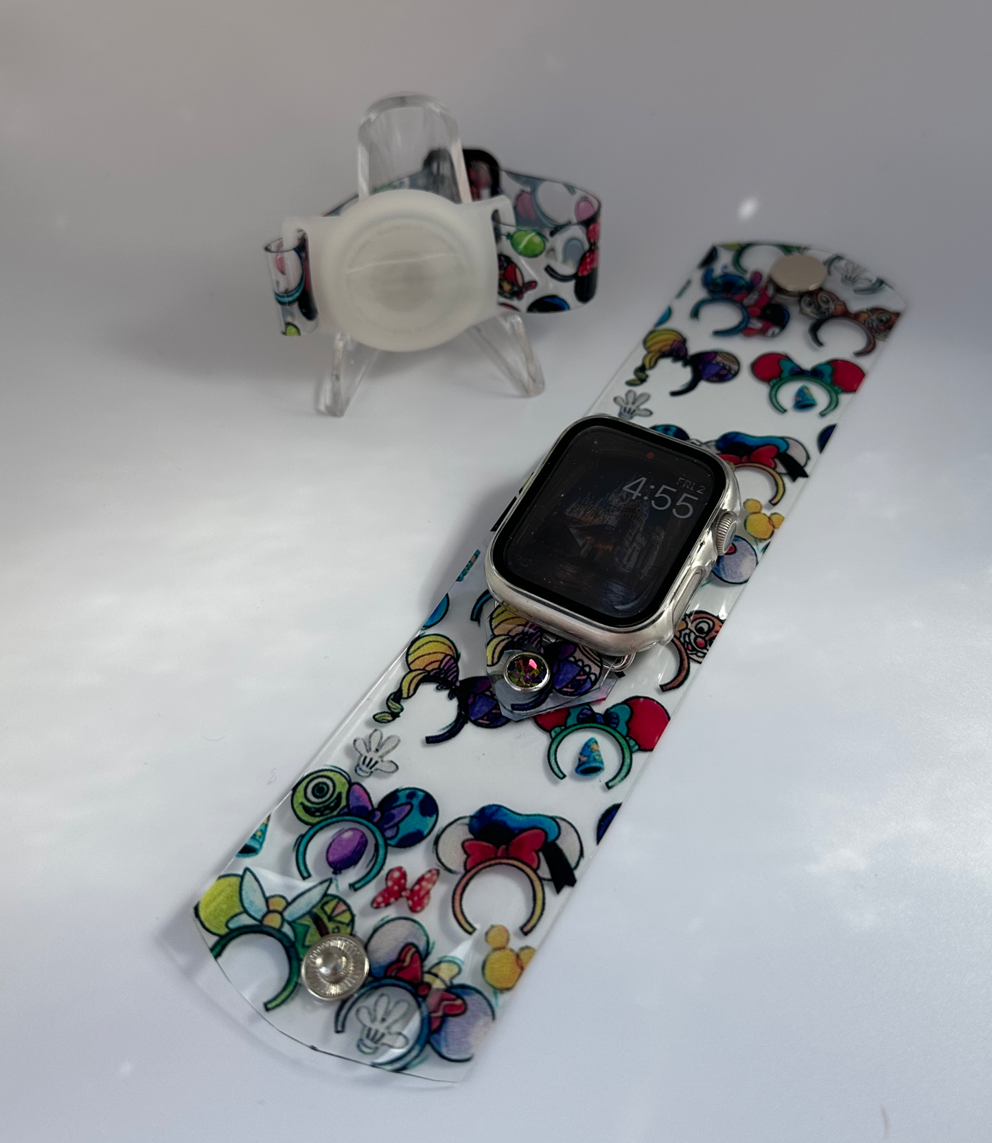 These items are made out of a PVC waterproof material, approximately 0.6 mm in thickness. The adult bands can be embellished with crystals or studs with matching hardware.