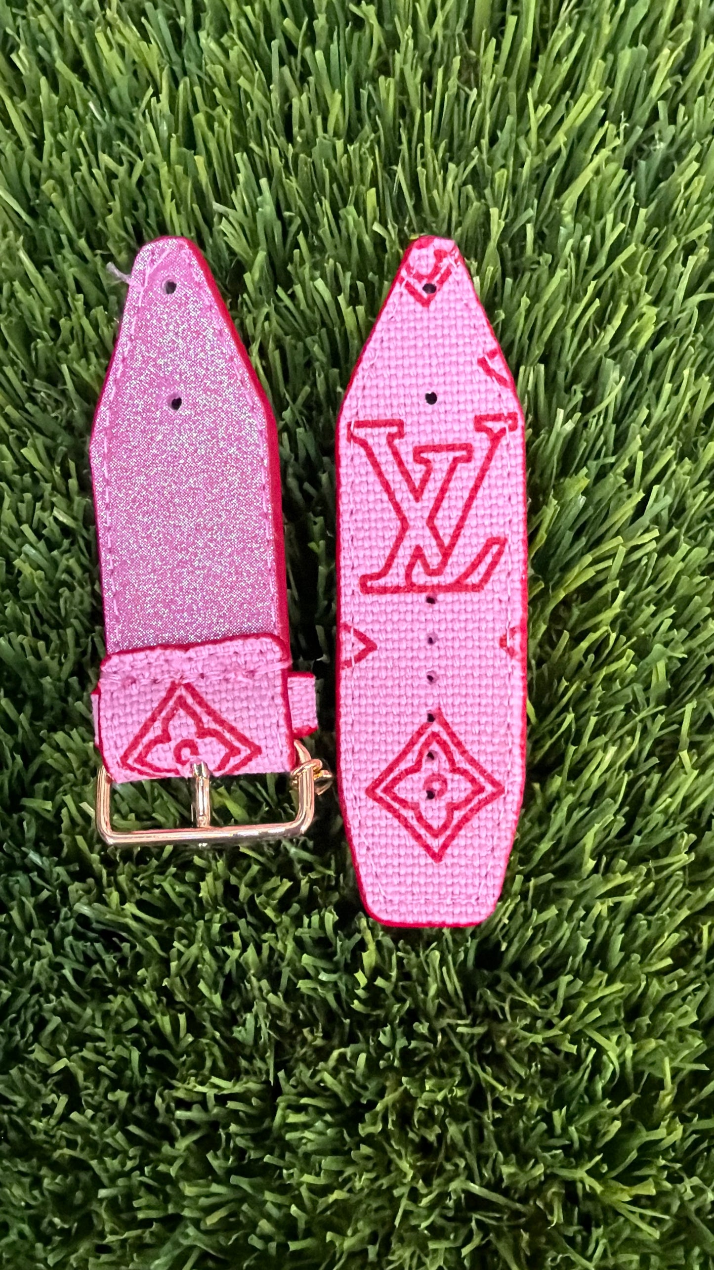 OTD-Red Edge Paint-Authentic Upcycled LV Red & Pink Ipanema