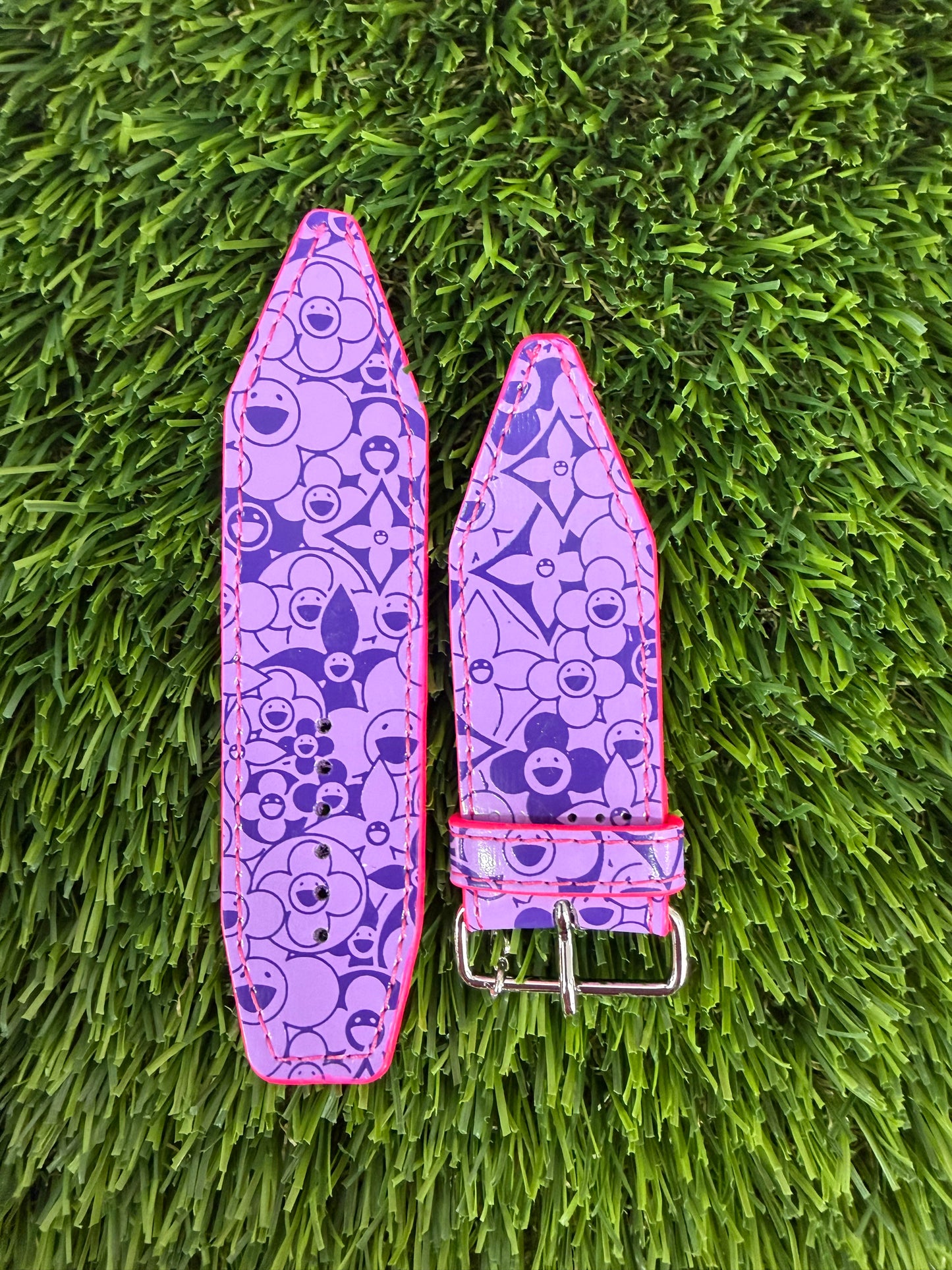 OTD-Authentic Upcycled LV Purple Cosmic Blossom w/Neon Pink