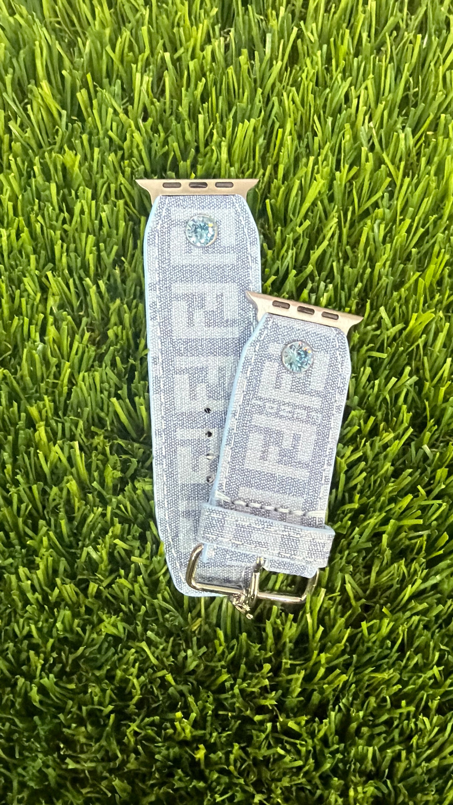 Blemished-OTD- Beta- Logo on Buckle-Authentic Upcycled Mini Denim Fendi