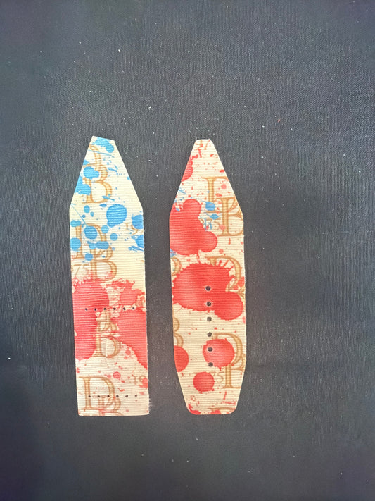 LC-Alpha-Blue & Red-Authentic Upcycled Vintage Dooney & Bourke 1975 Paint Splatter