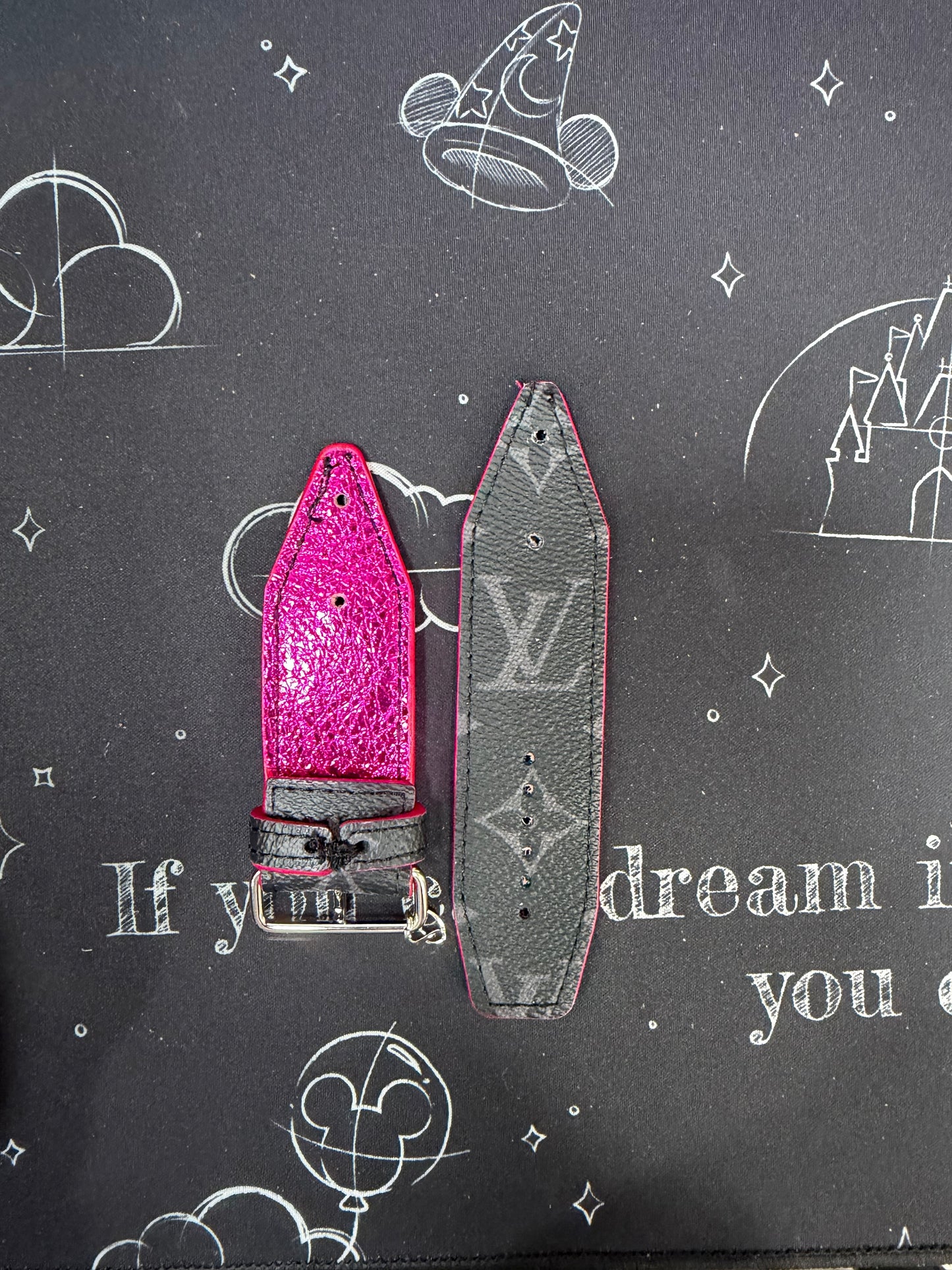 Blemished-Alpha-Rare Authentic Upcycled LV Monogram Eclipse (Pink)