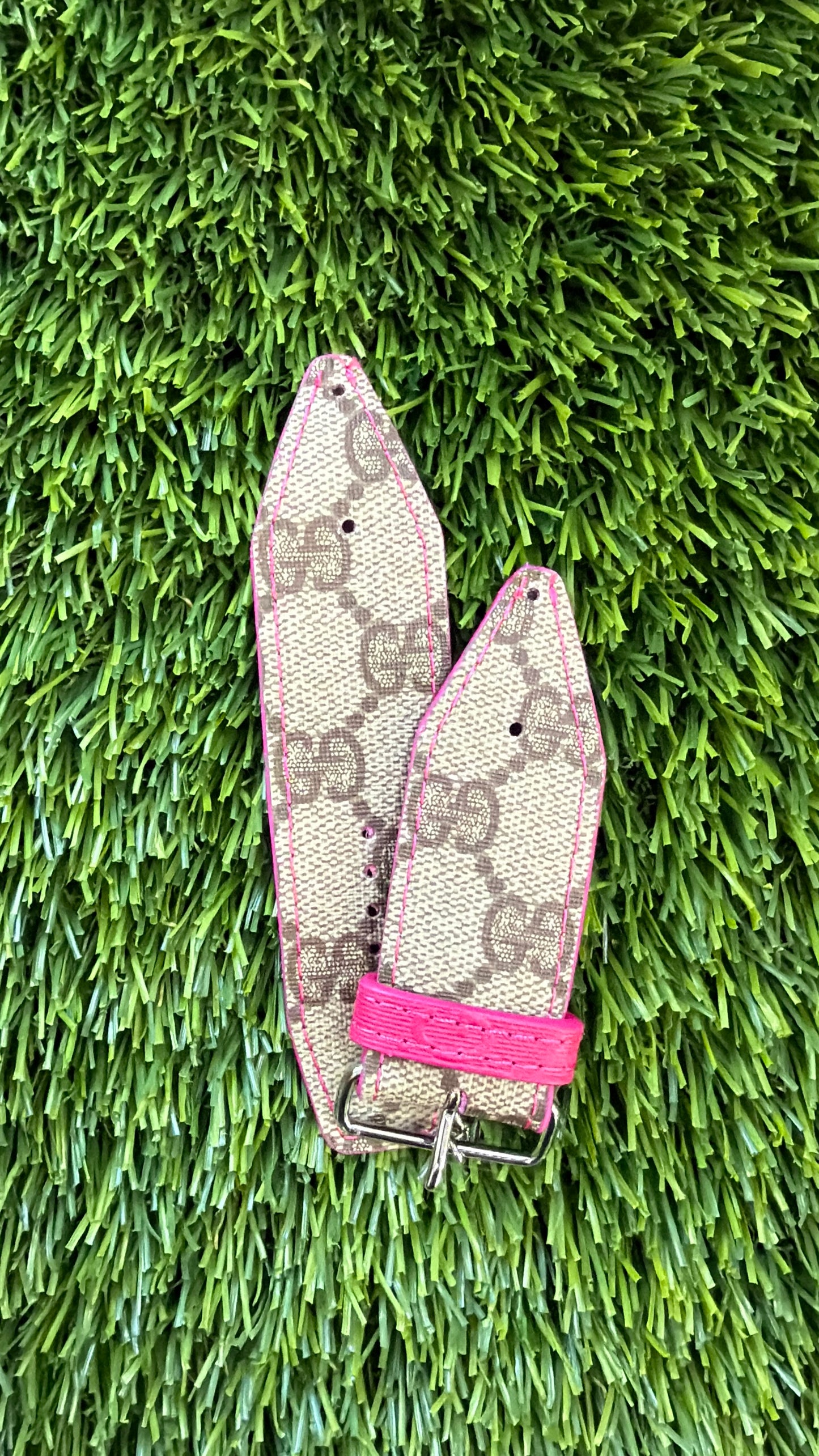 OTD-Authentic Upcycled Traditional Brown Webb Gucci with Pink