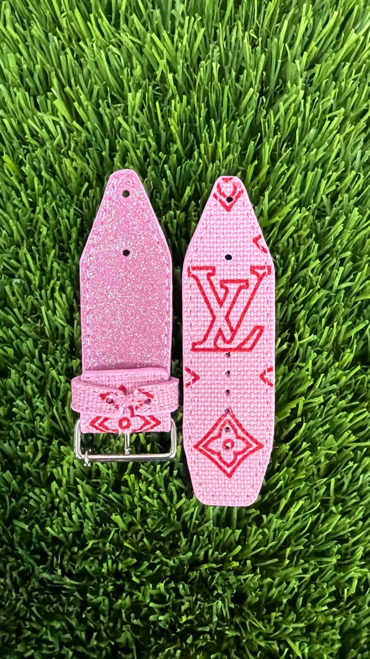 OTD-Pink edge paint-Authentic Upcycled LV Red & Pink Ipanema