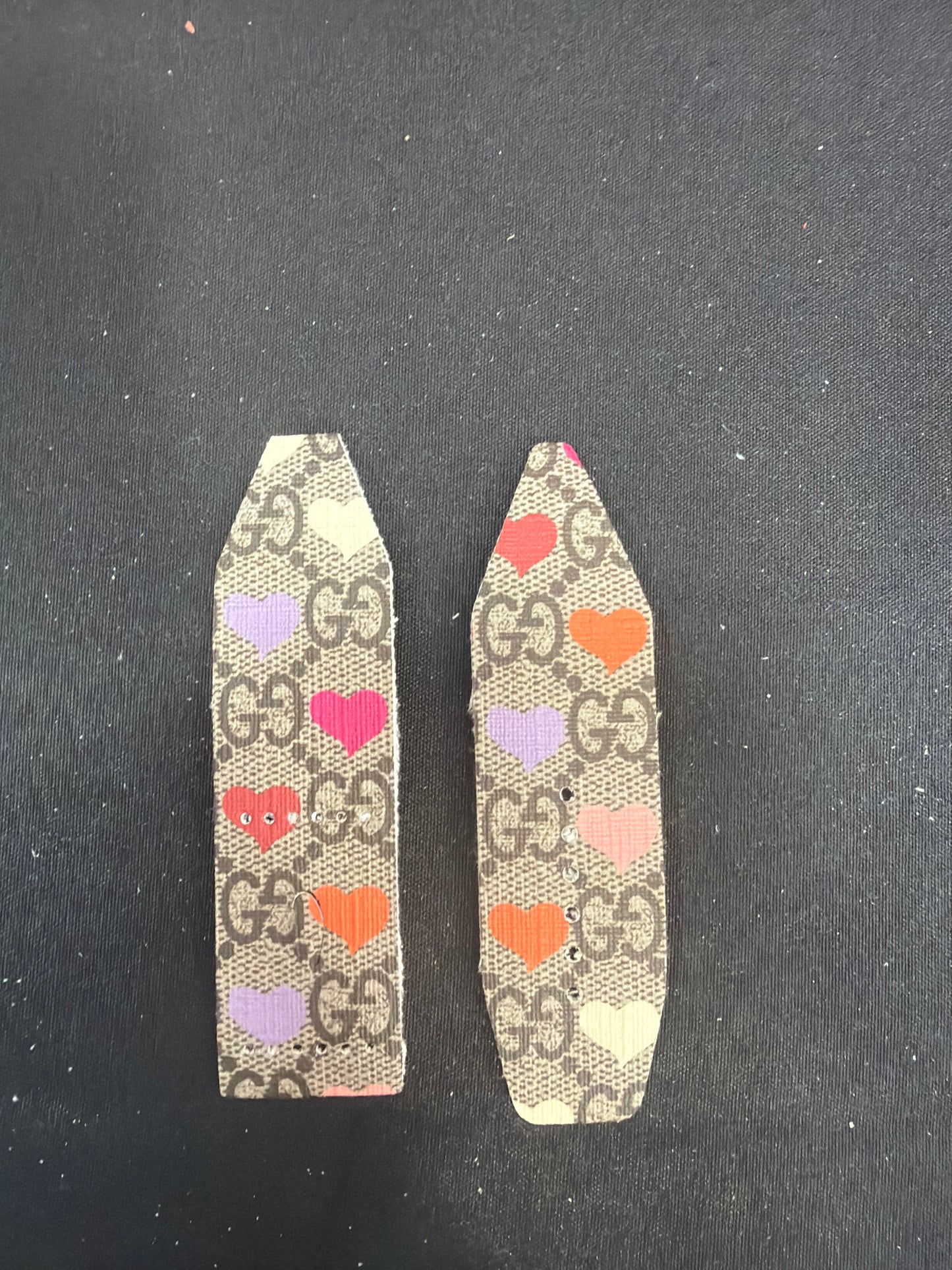 LC- Alpha-Purple, Red, Orange, & Cream-Authentic Upcycled Colorful Hearts GG