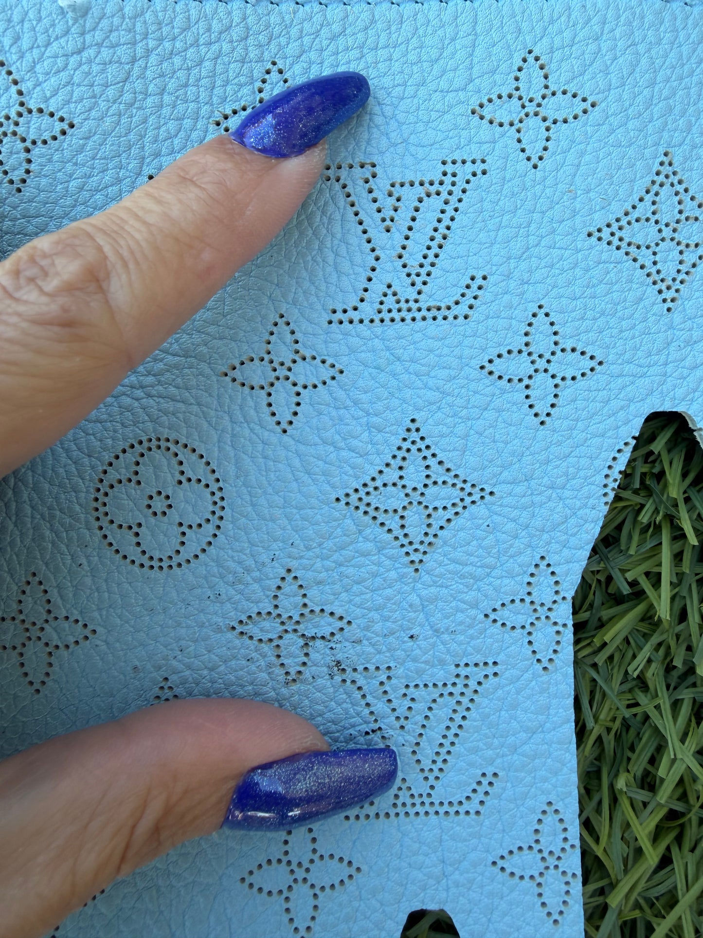 Blemished- ANY SIZE- Cut 2-Rare- Authentic Upcycled LV Ice Blue Mahina